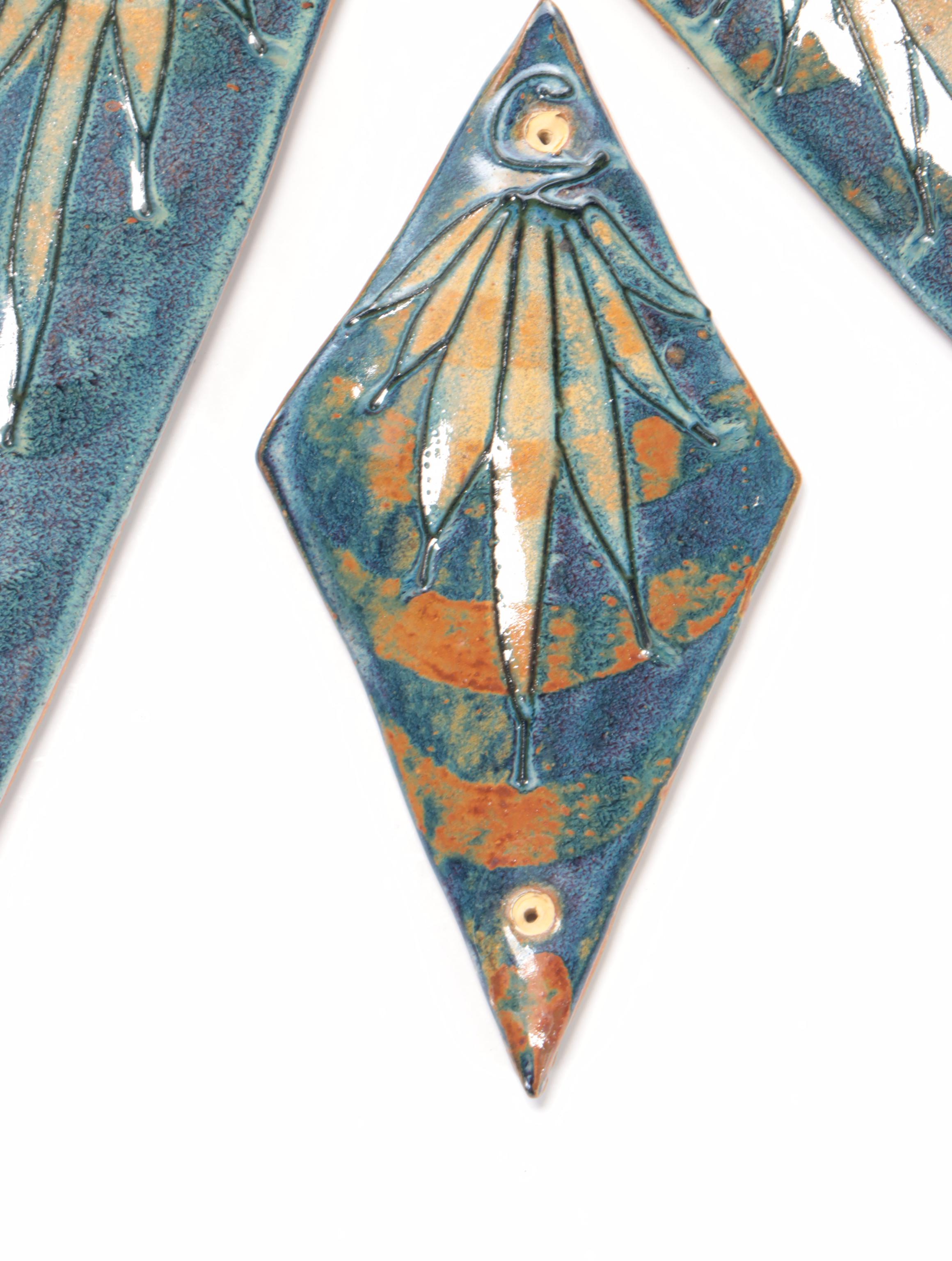 Signed Art Pottery Folk Art Sun, 2002