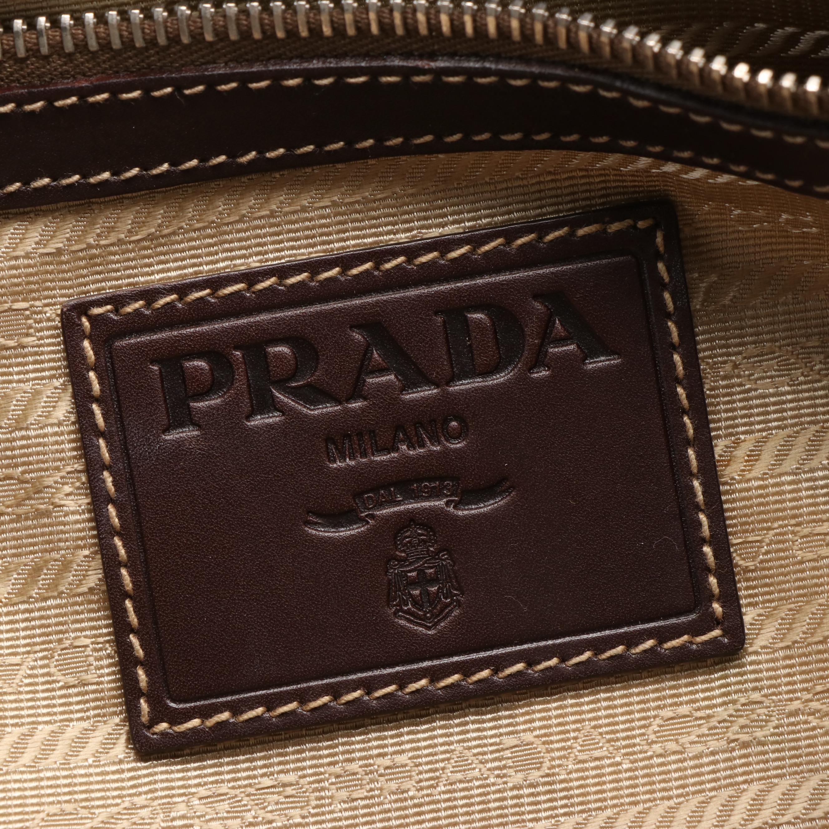 Prada Corda Moro Jacquard Logo Tote Bag