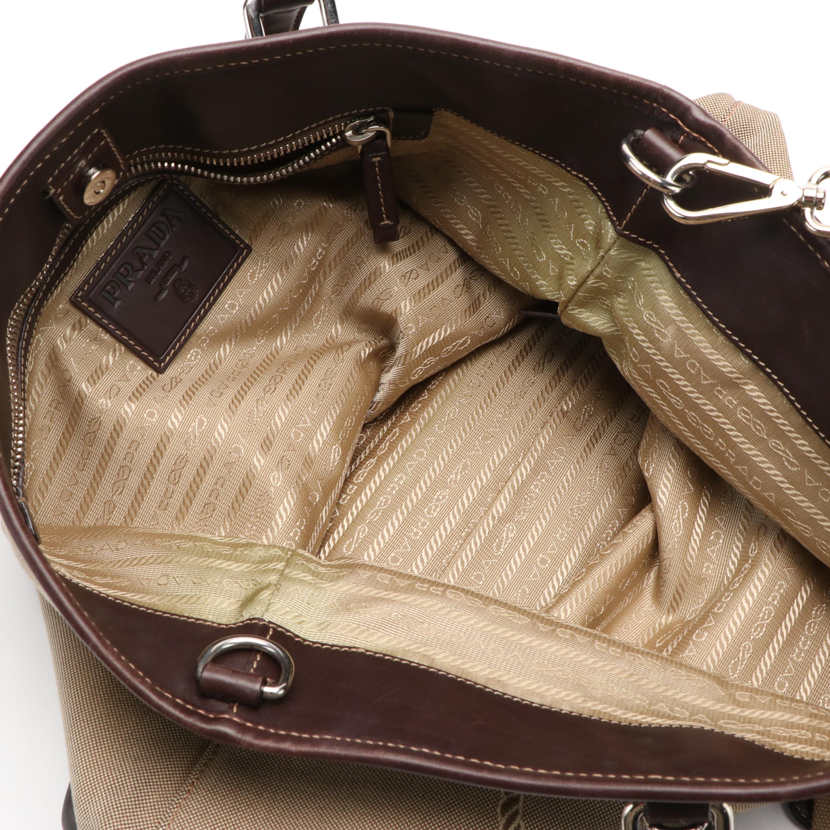 Prada Corda Moro Jacquard Logo Tote Bag