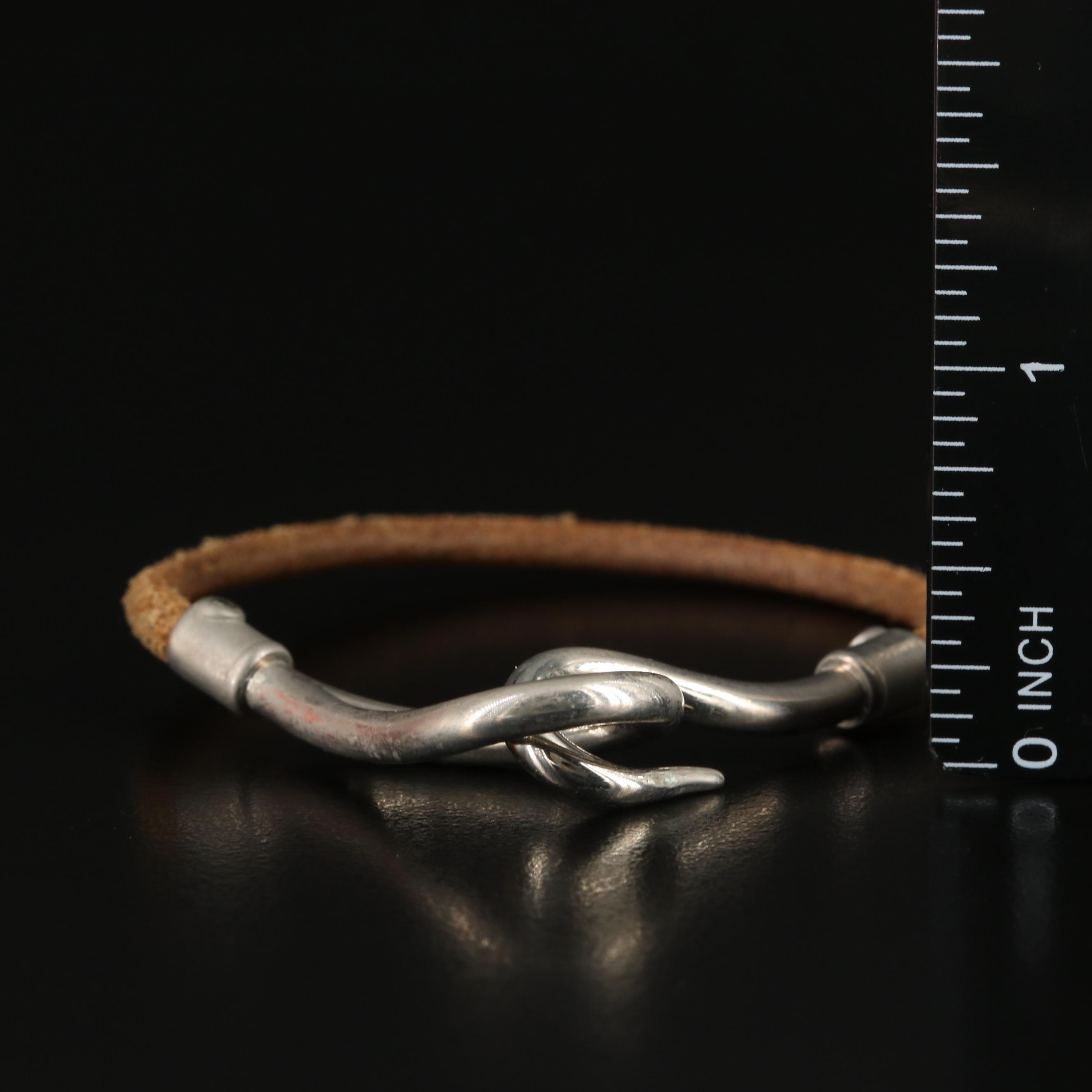 Hermès Brown Leather Rope Bracelet With Box