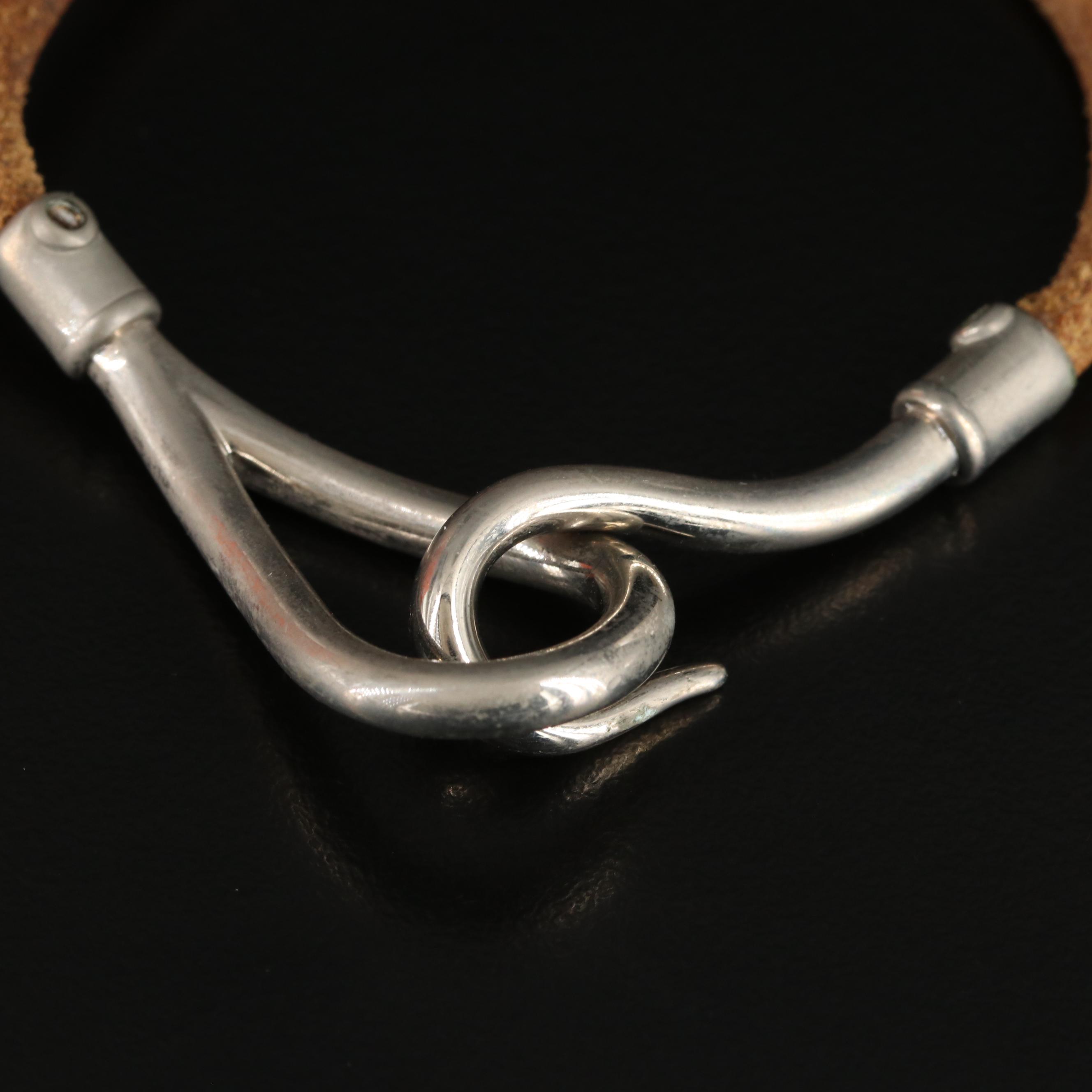 Hermès Brown Leather Rope Bracelet With Box