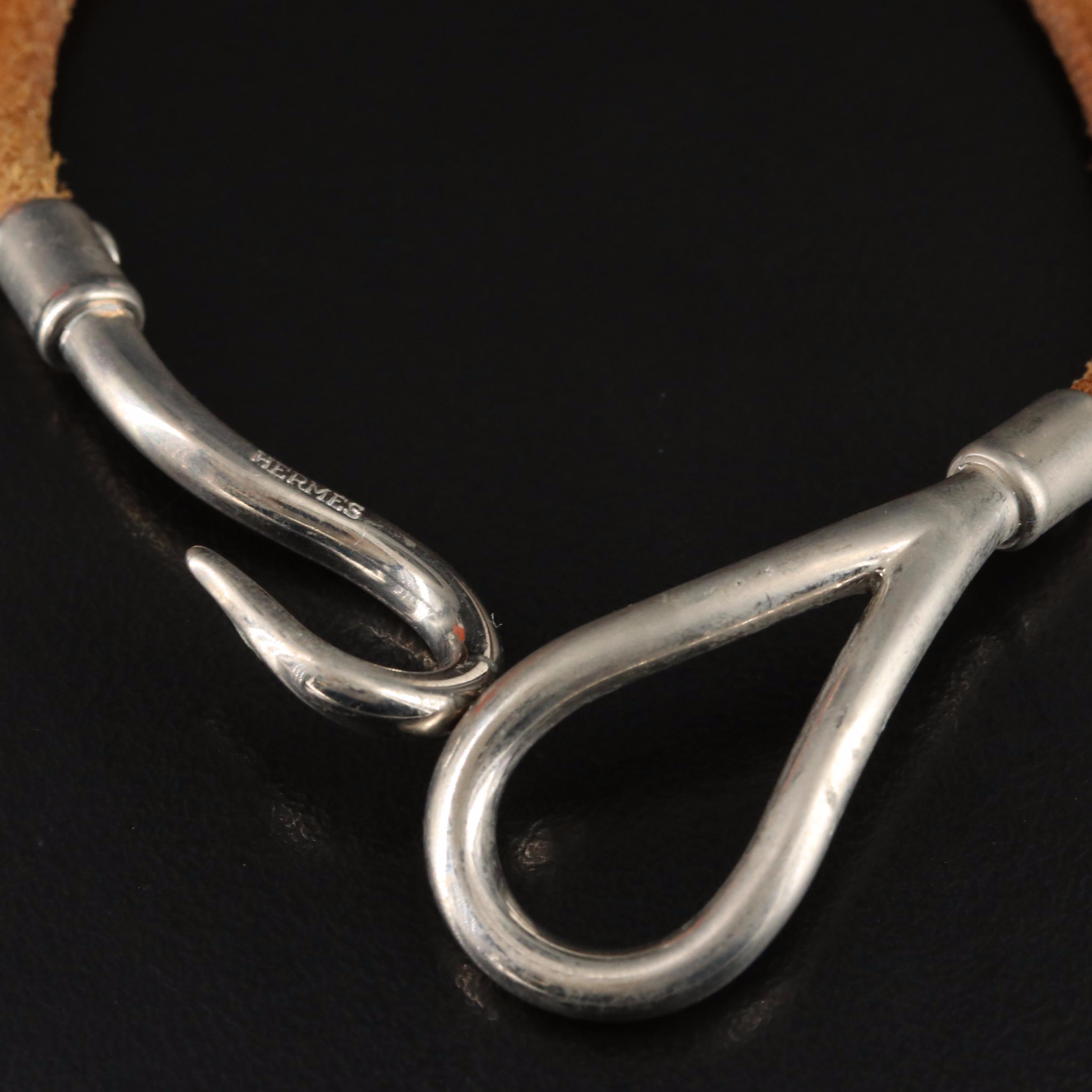 Hermès Brown Leather Rope Bracelet With Box