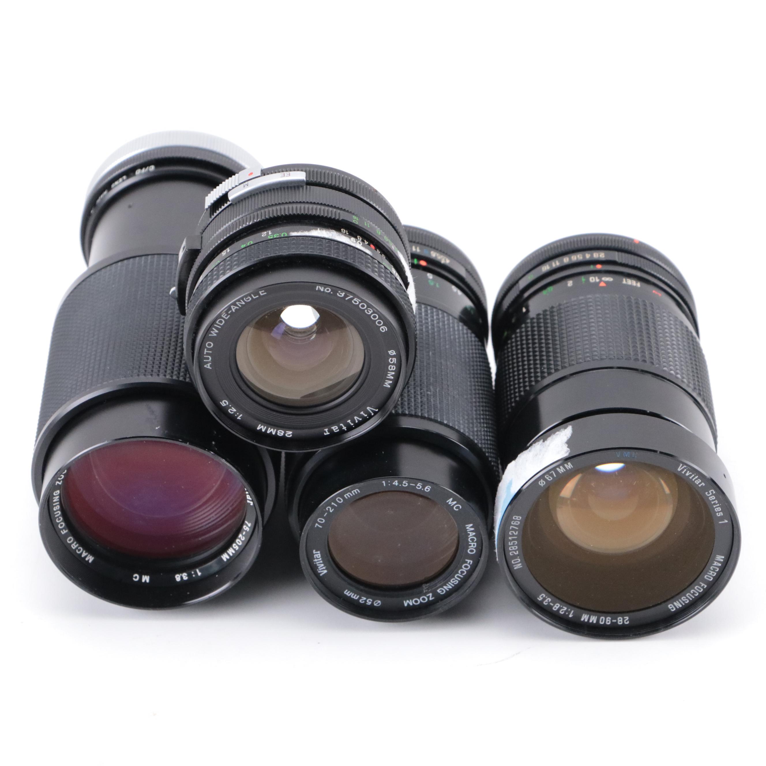 Vivitar Series 1 Macro Focus with Vivitar Zoom and Wide Angle Lenses