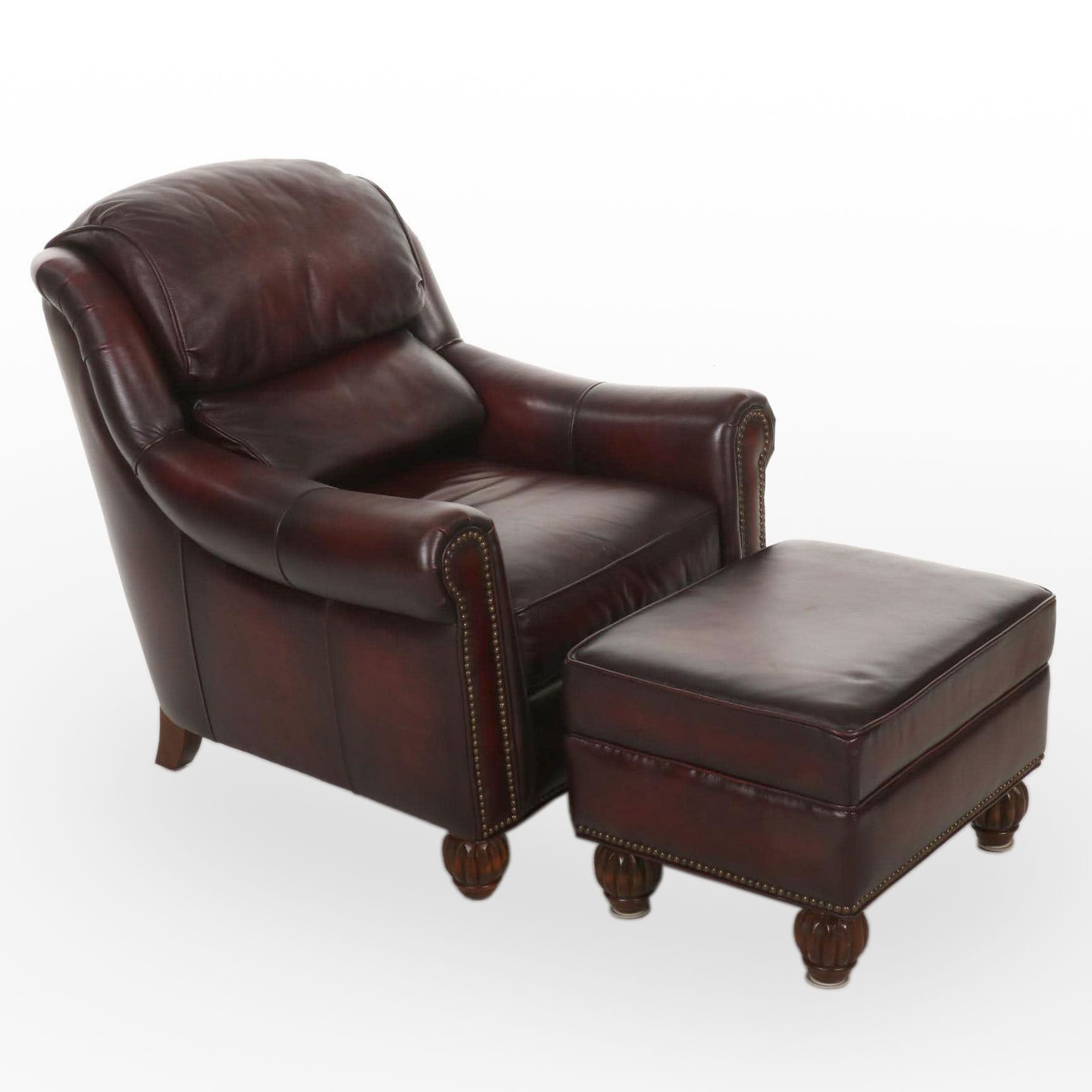 Flexsteel Latitudes Collection Leather Armchair and Ottoman