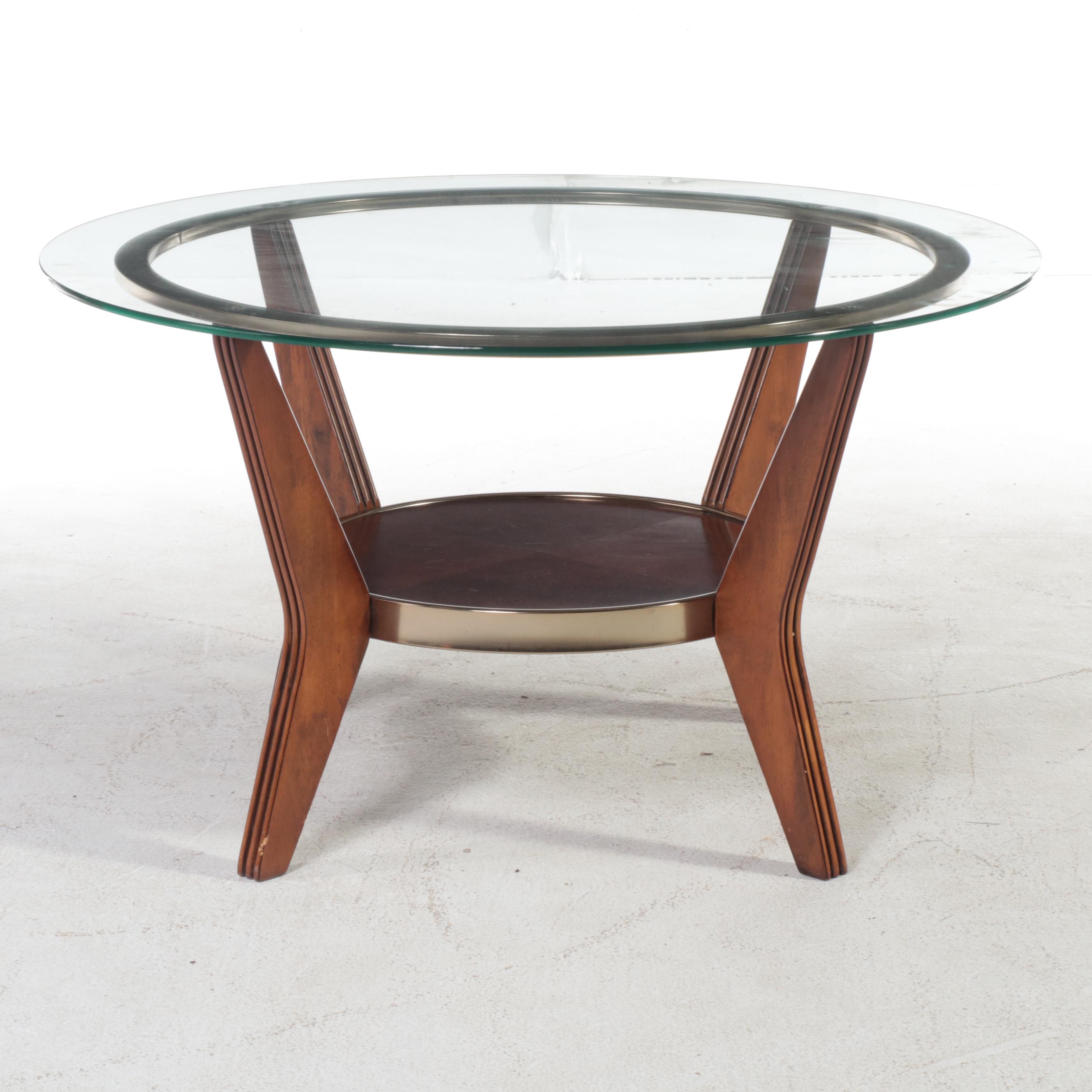 Ashley Furniture Ferretti Collection Modernist Style Glass Top Coffee Table