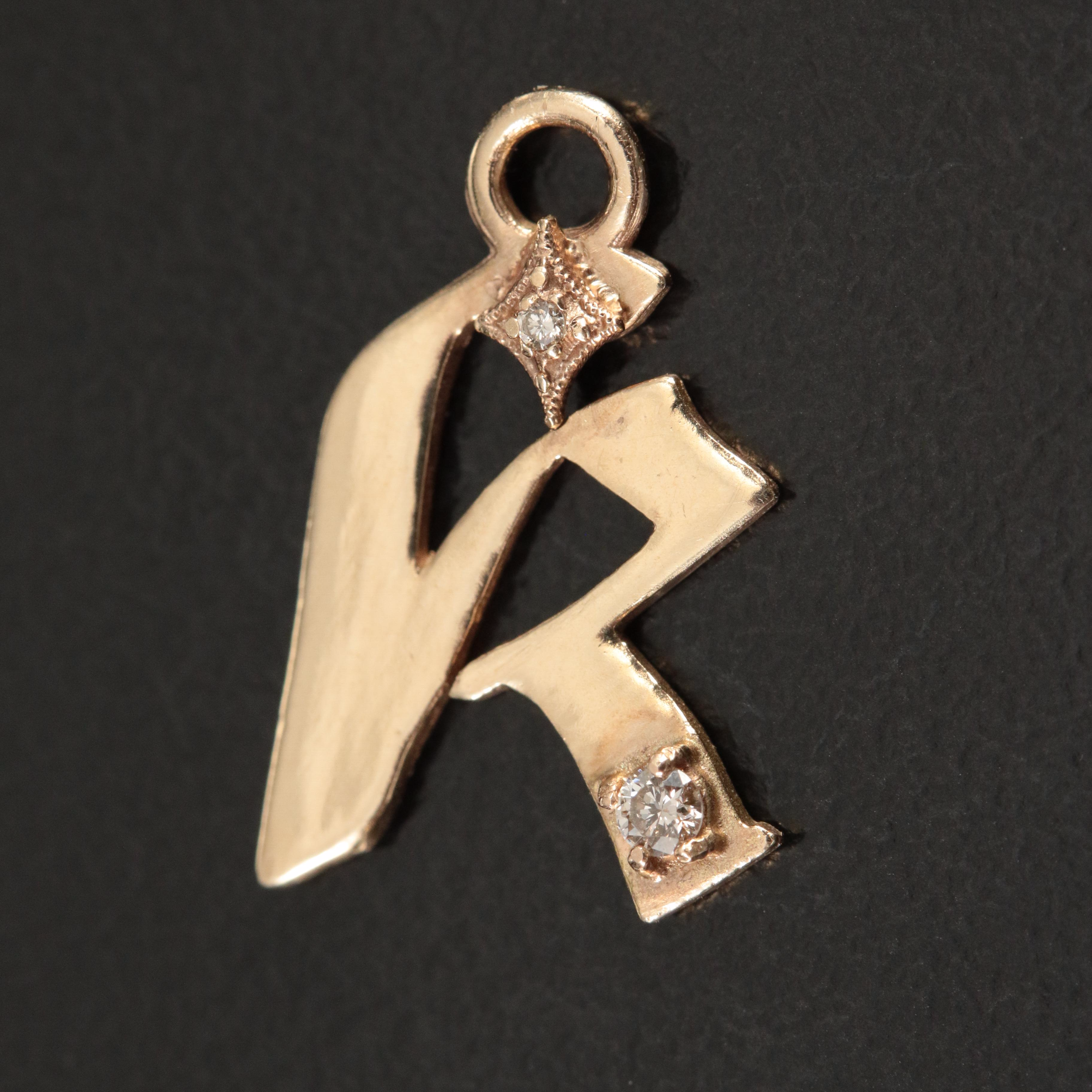Armenta 14K 0.02 CTW Diamond Old English Letter "k" Pendant