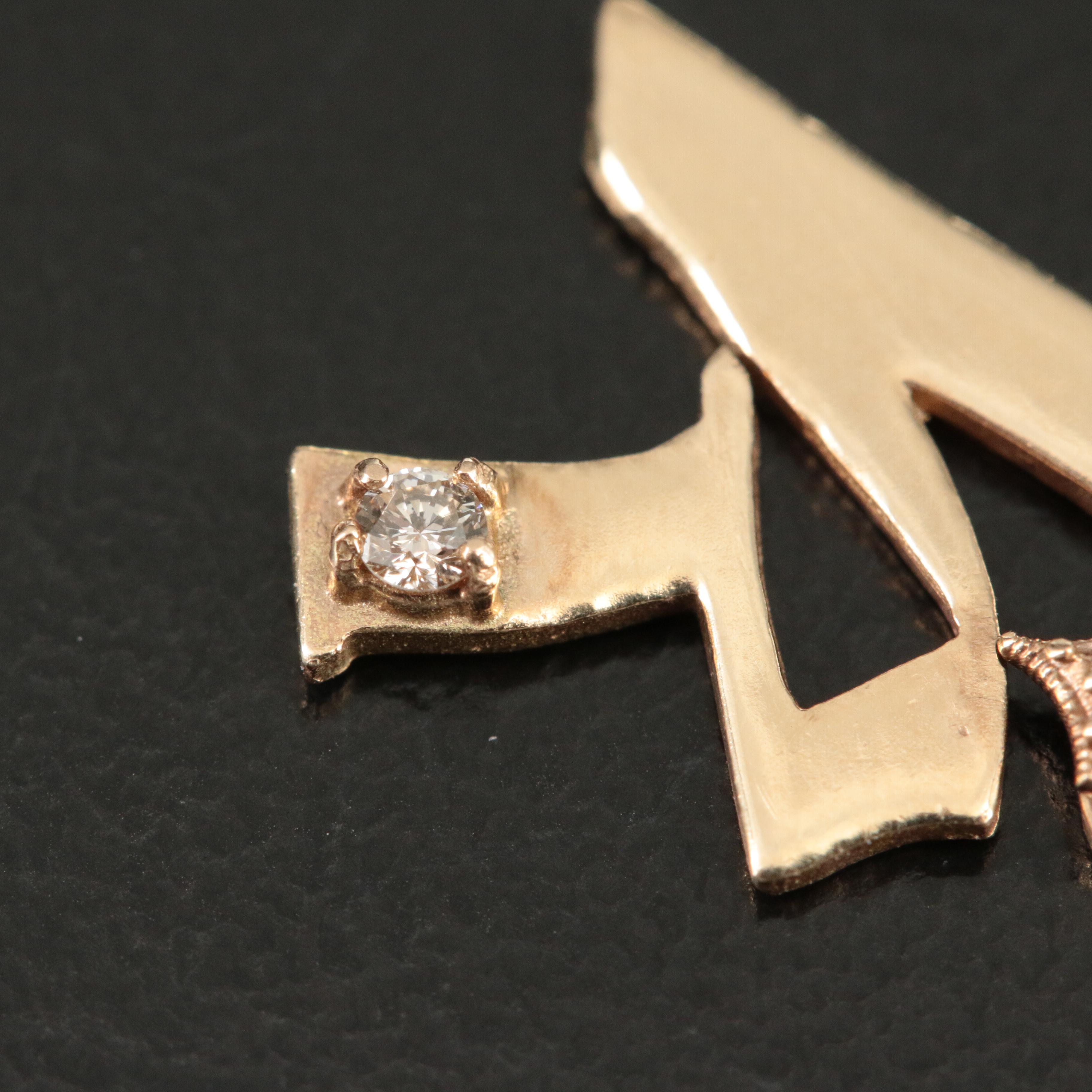 Armenta 14K 0.02 CTW Diamond Old English Letter "k" Pendant