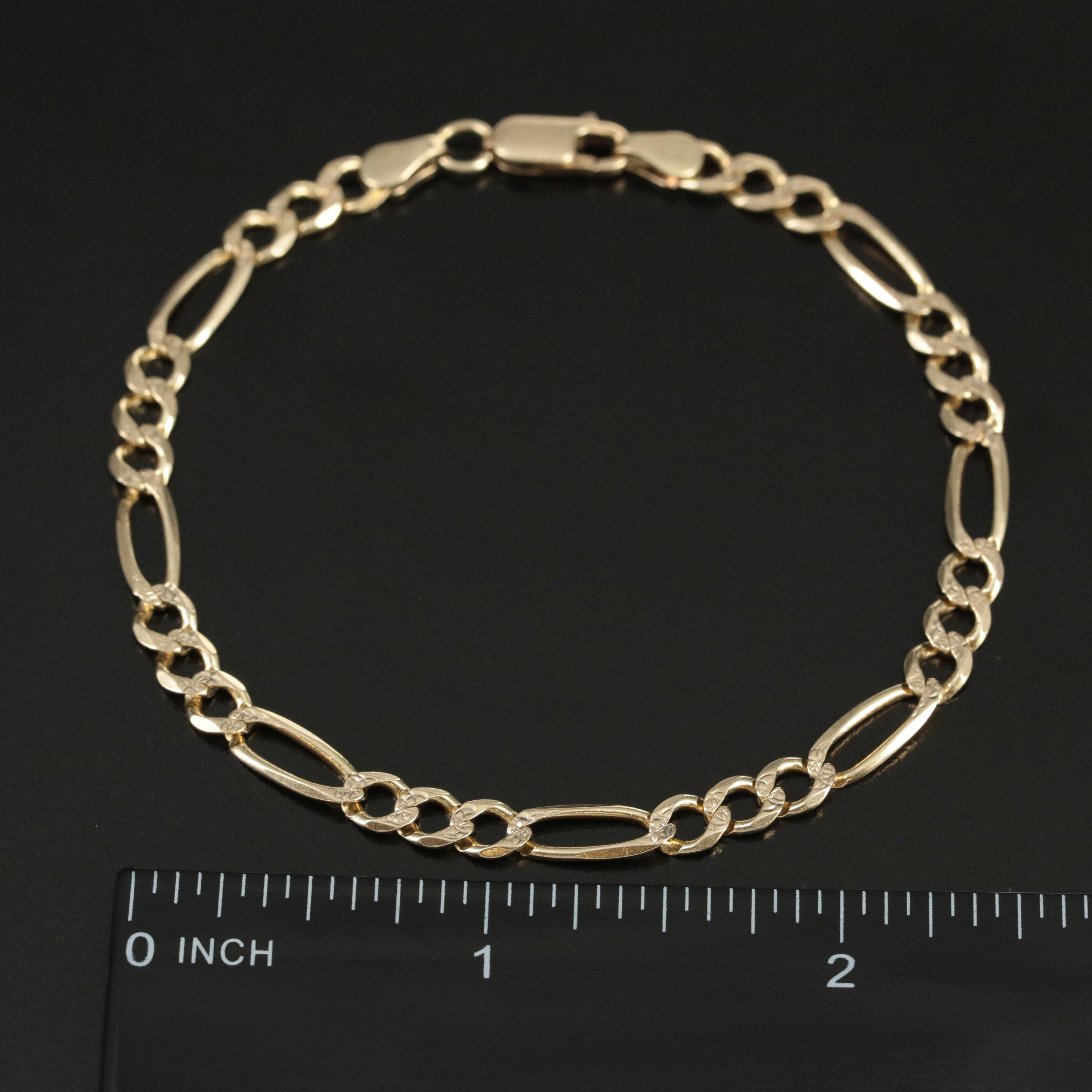 14K Figaro Chain Bracelet