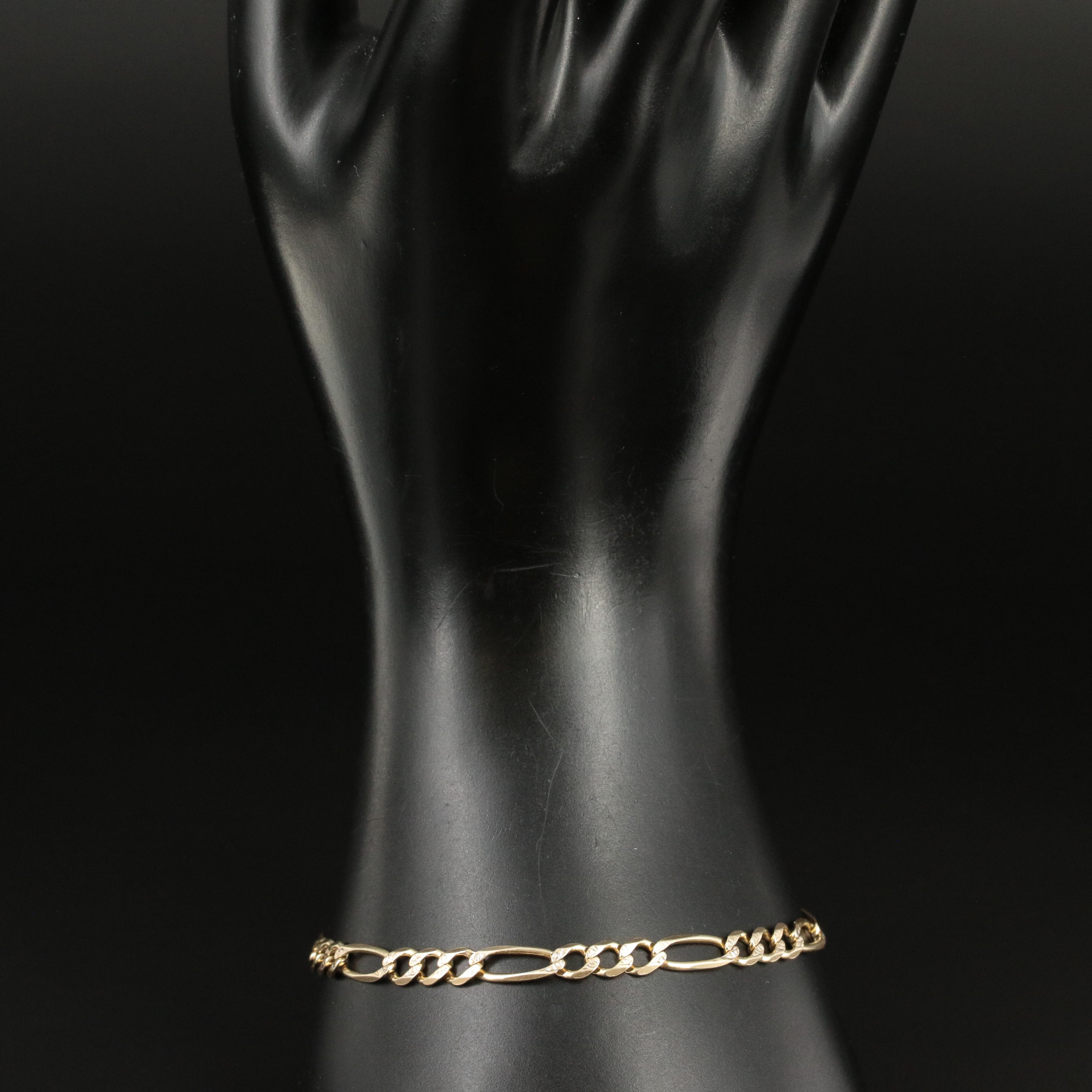 14K Figaro Chain Bracelet
