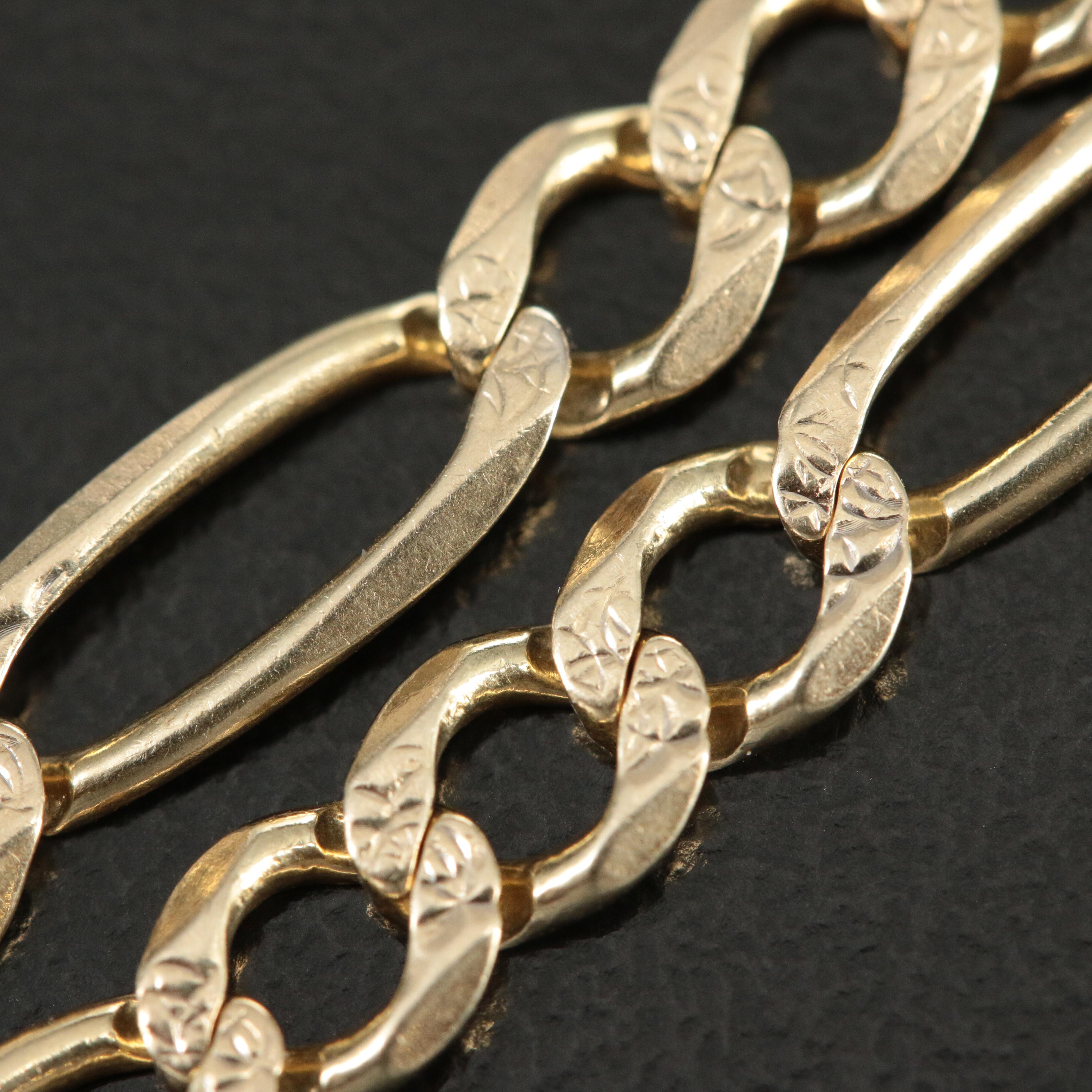 14K Figaro Chain Bracelet