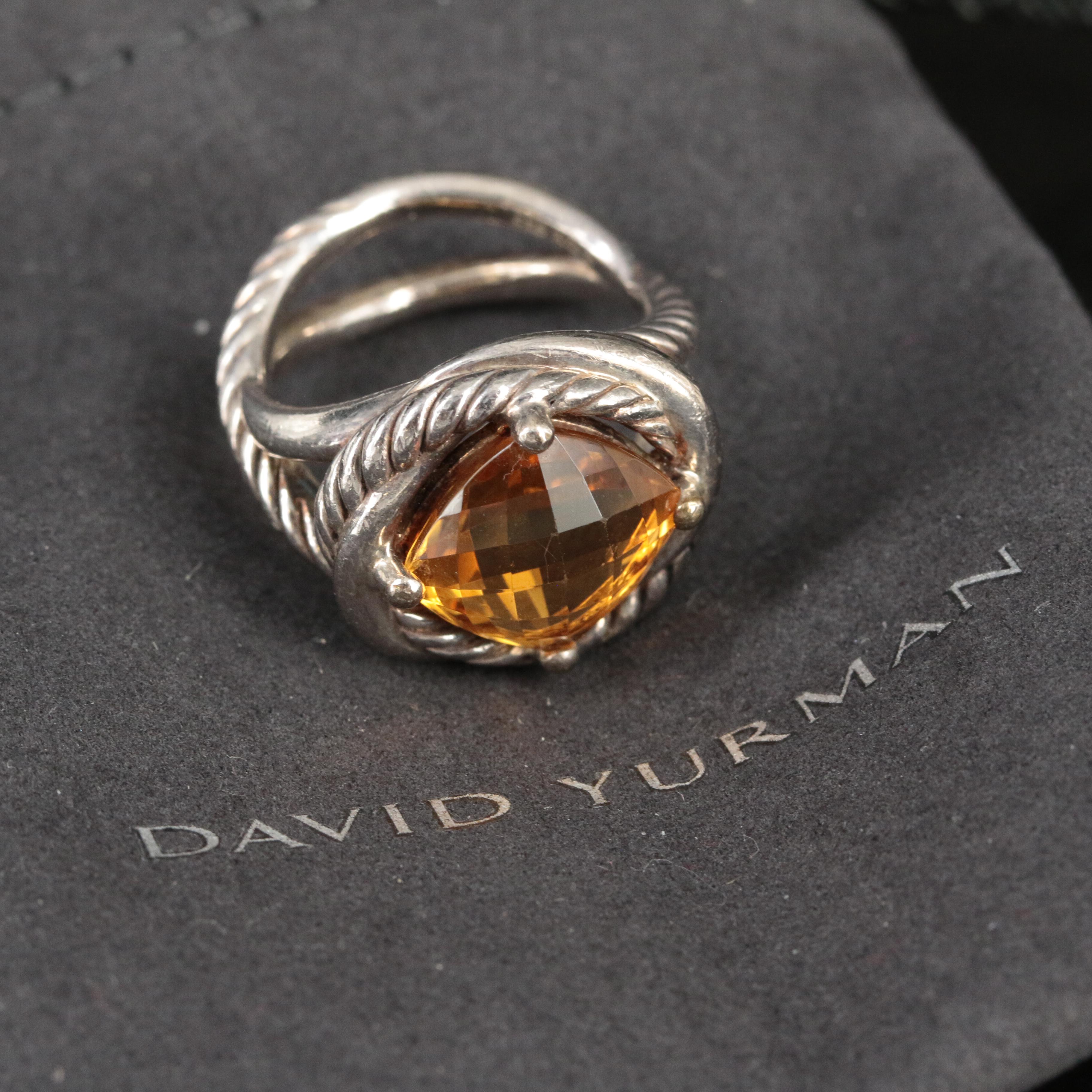 David Yurman "Infinity" Sterling Citrine Ring