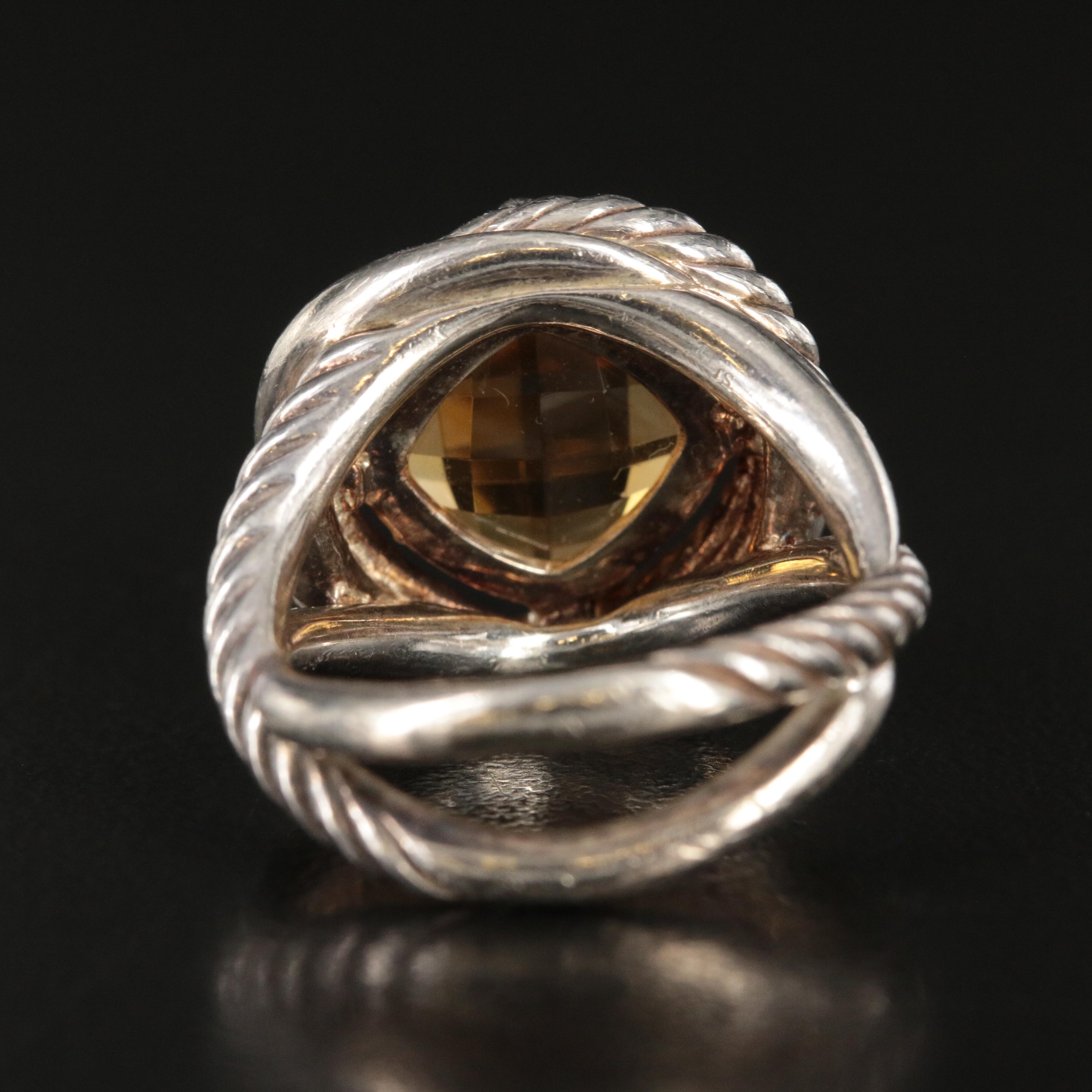 David Yurman "Infinity" Sterling Citrine Ring