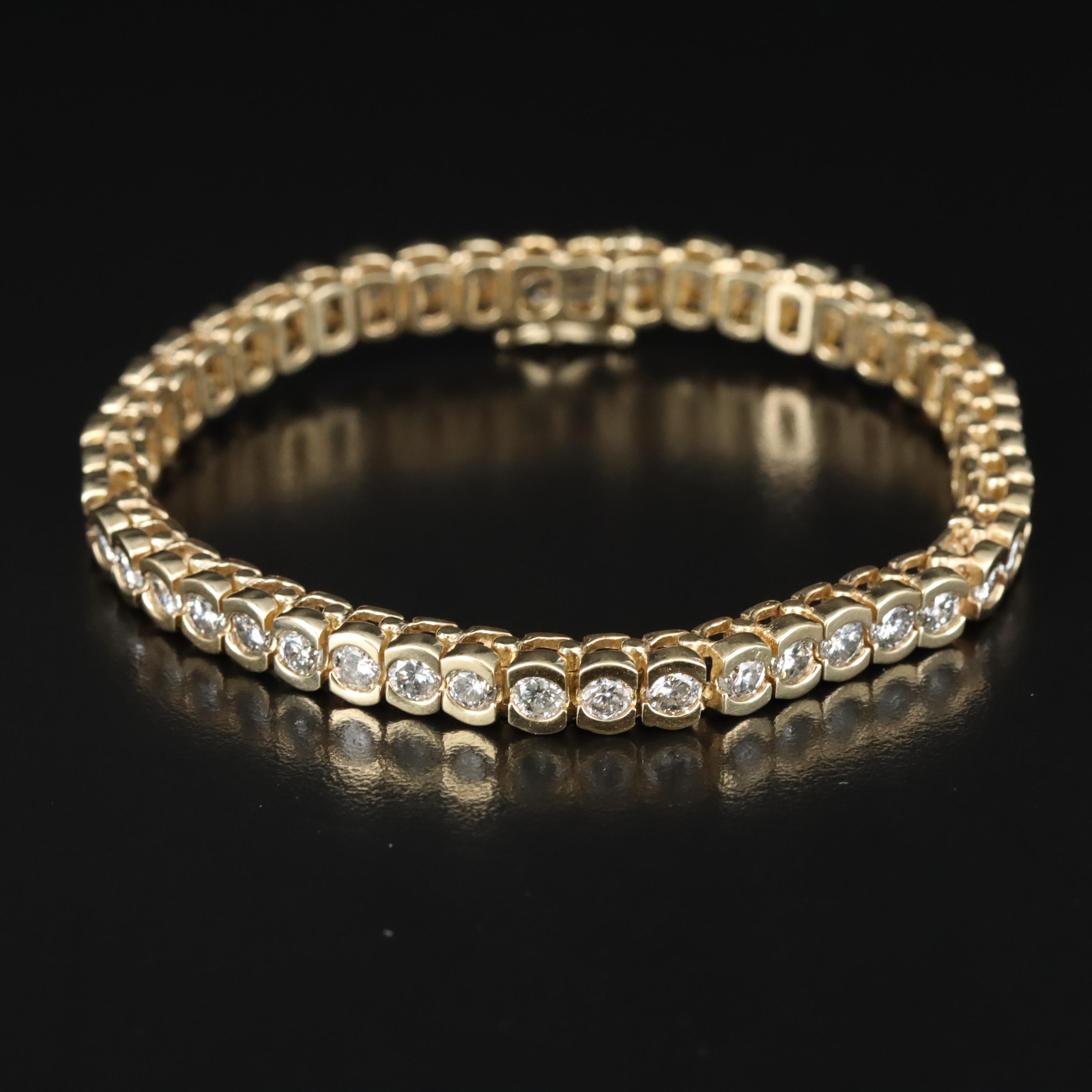 14K 7.04 CTW Diamond Tennis Bracelet