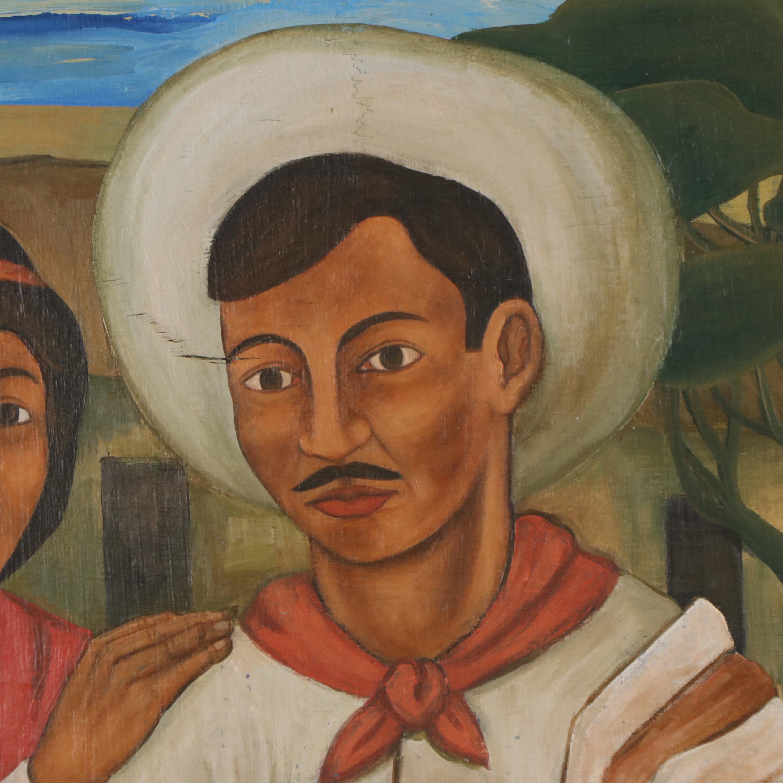 Figurative Oil Painting in the Manner of Eduardo Abela