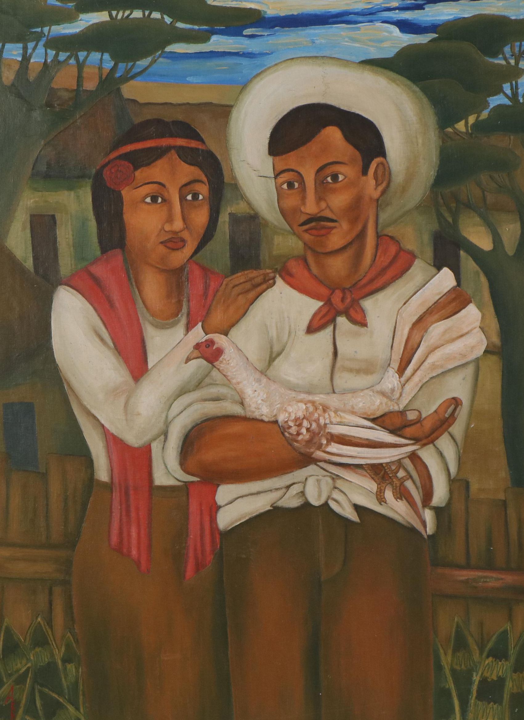 Figurative Oil Painting in the Manner of Eduardo Abela