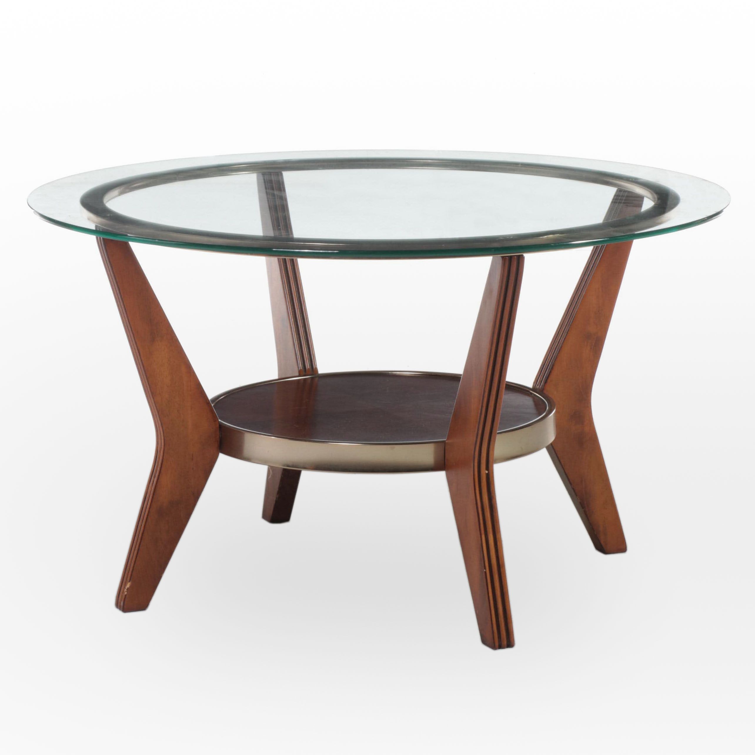 Ashley Furniture Ferretti Collection Modernist Style Glass Top Coffee Table