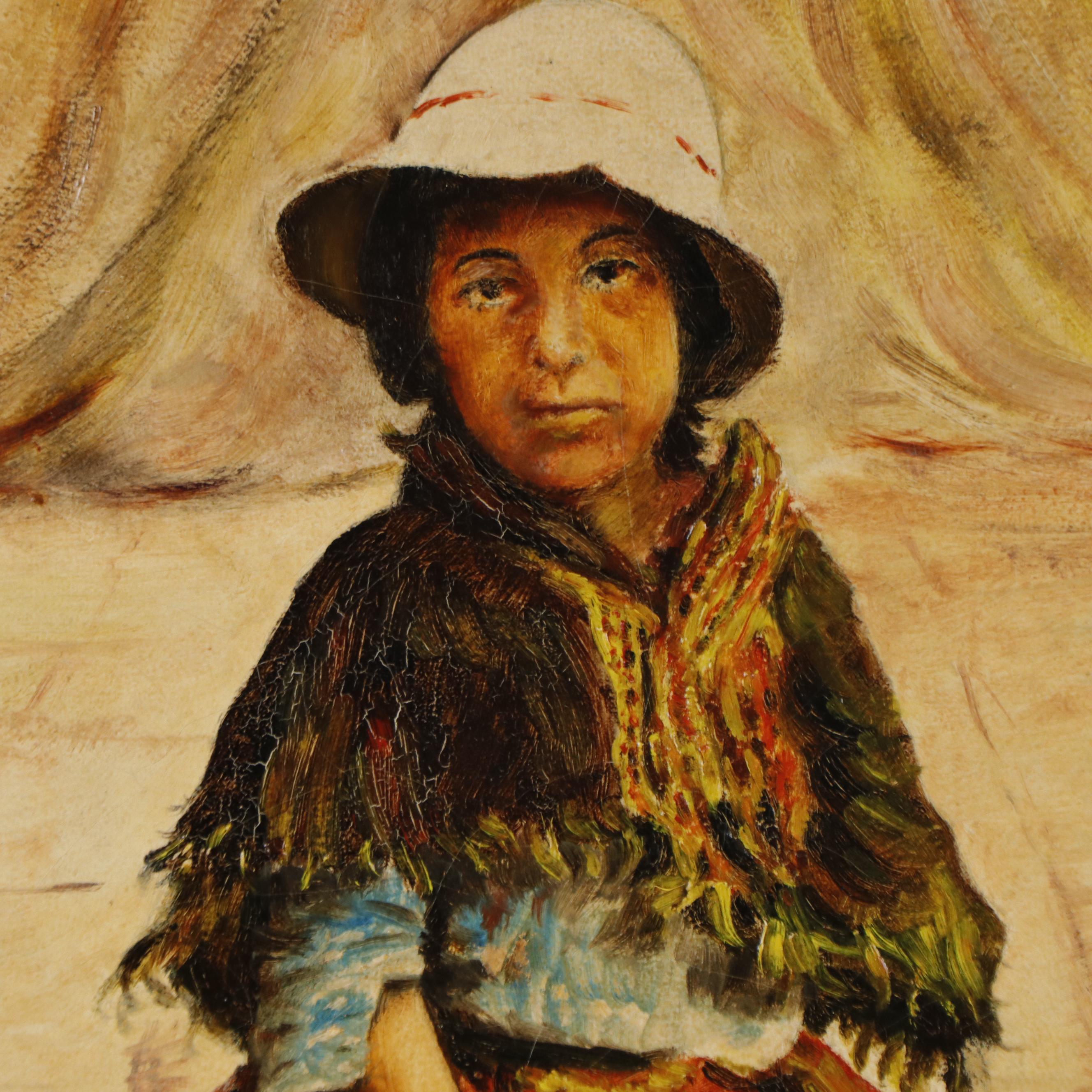 Oil Painting of Seated Figure