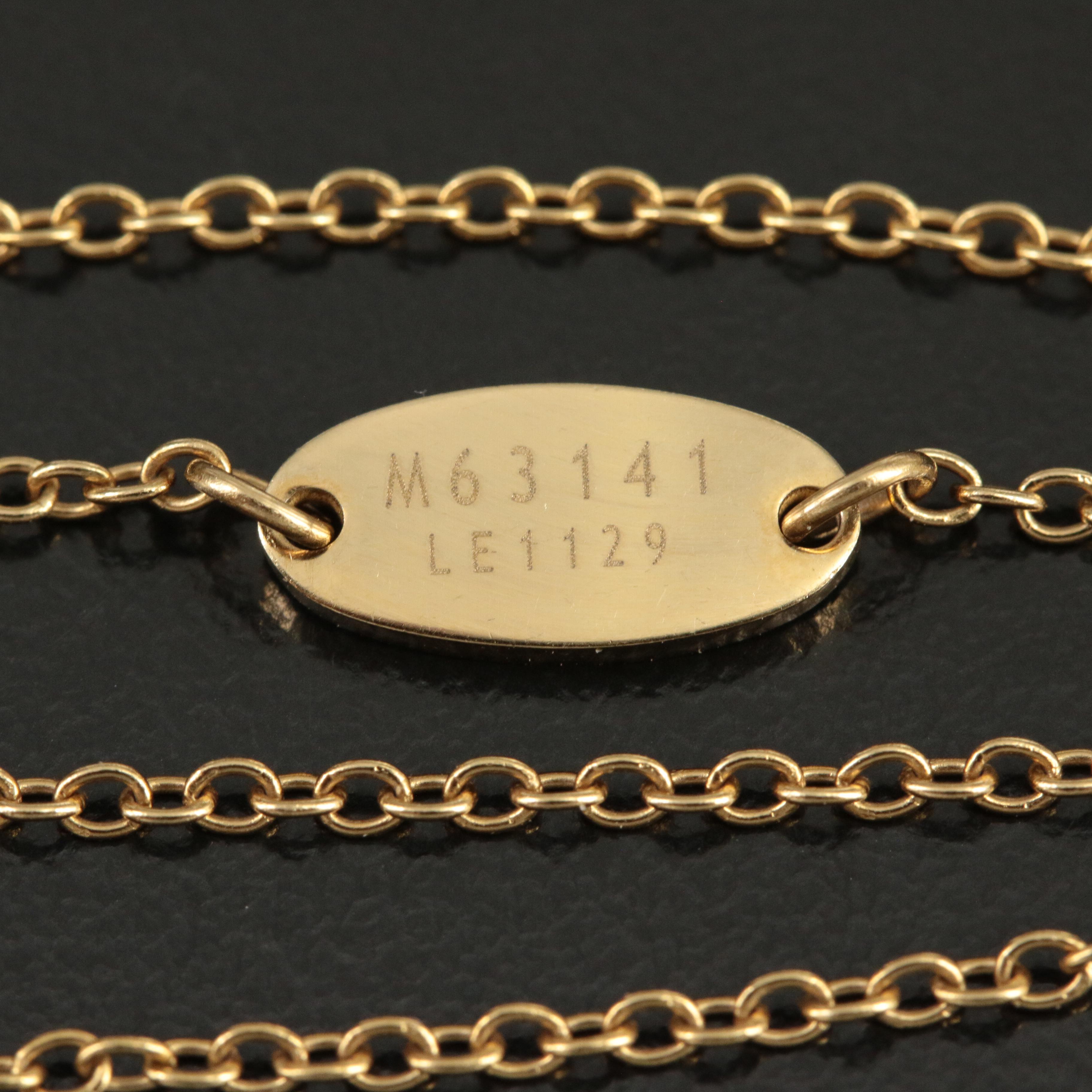 Louis Vuitton "Nanogram" Name Tag Logo Necklace