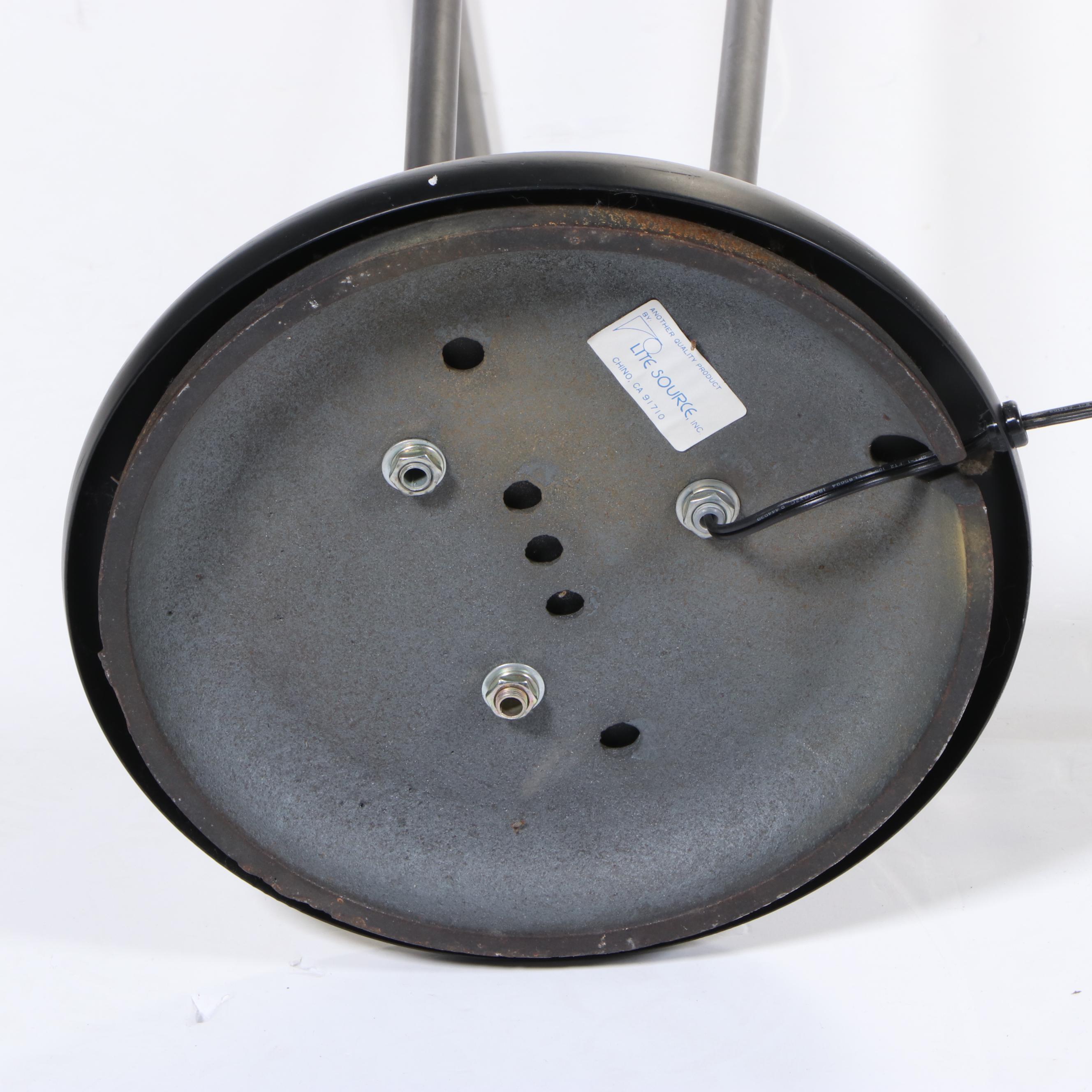 Lite Source Black Metal Deco Revival Halogen Torchiere Floor Lamp, Late 20th C