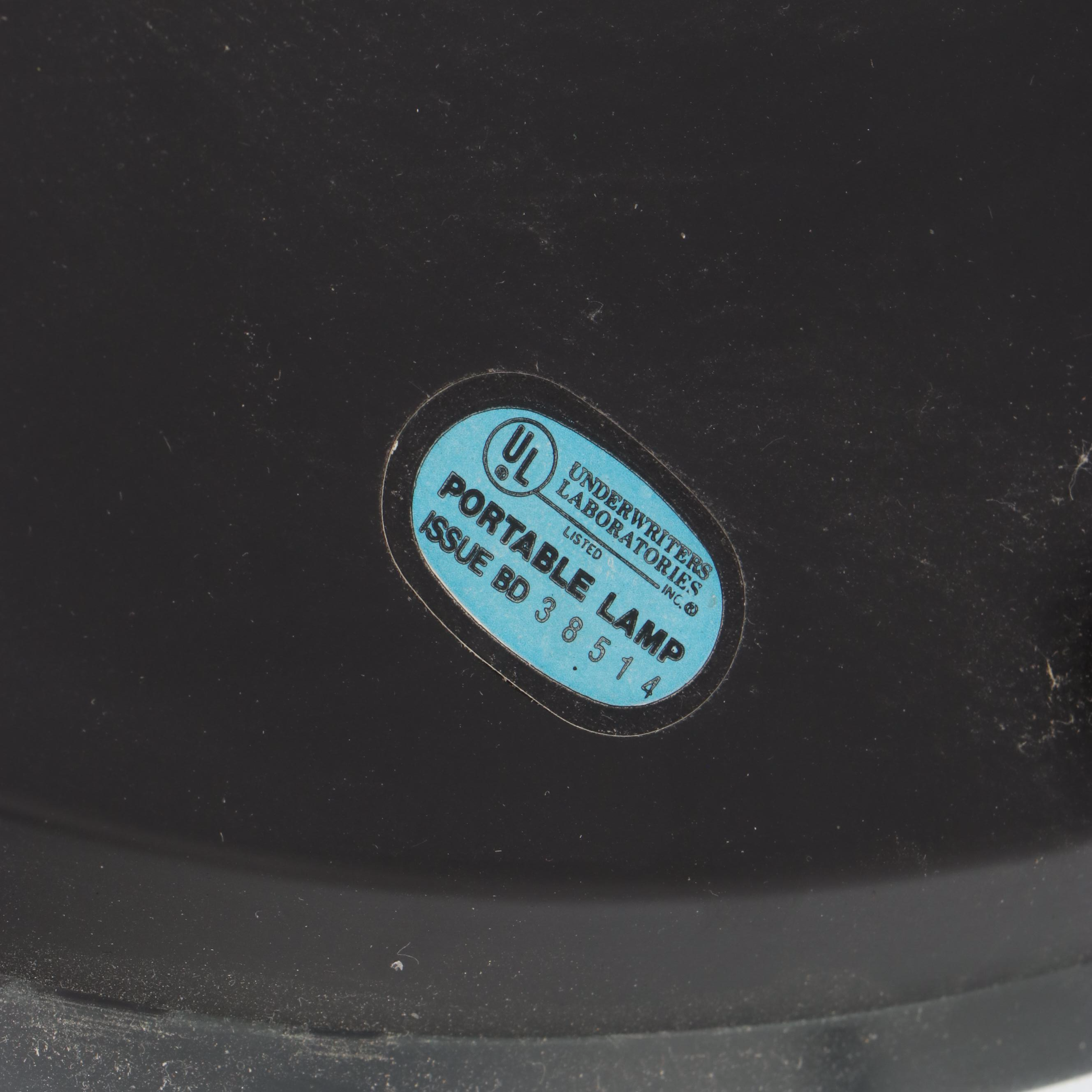 Lite Source Black Metal Deco Revival Halogen Torchiere Floor Lamp, Late 20th C