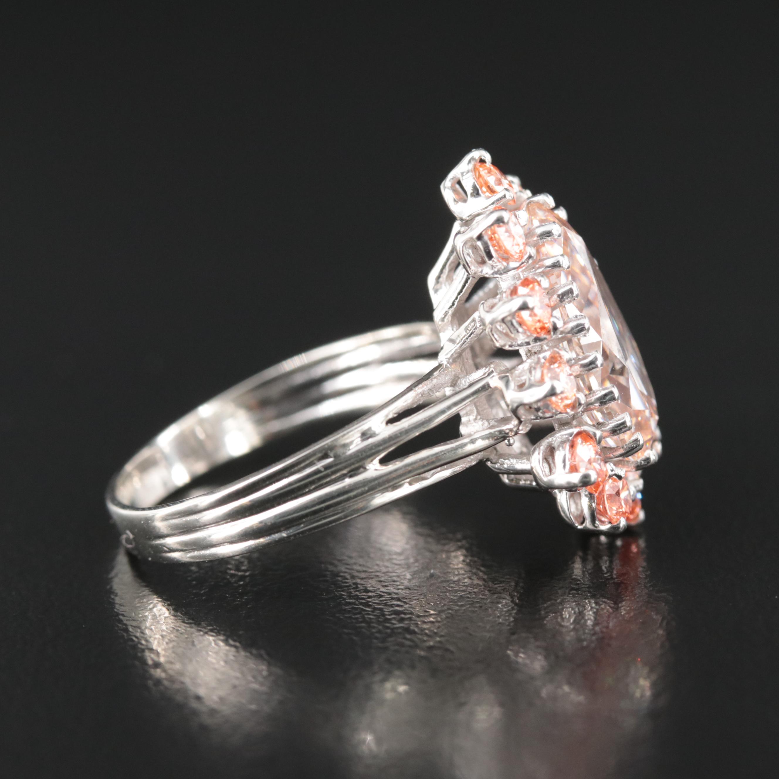 14K 6.36 CTW (Origin Undetermined) Fancy Orange and Orangey-Pink Diamond Ring