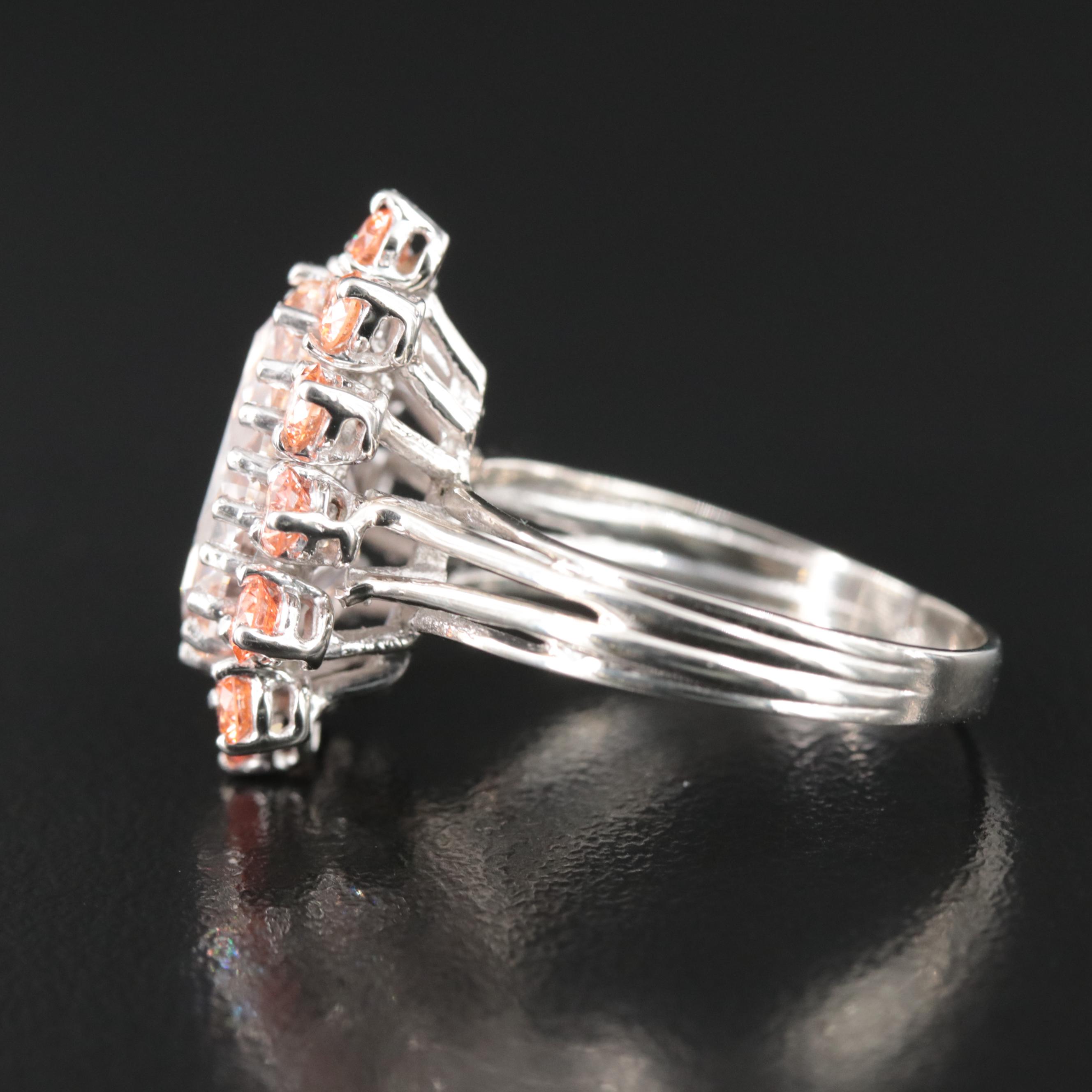 14K 6.36 CTW (Origin Undetermined) Fancy Orange and Orangey-Pink Diamond Ring