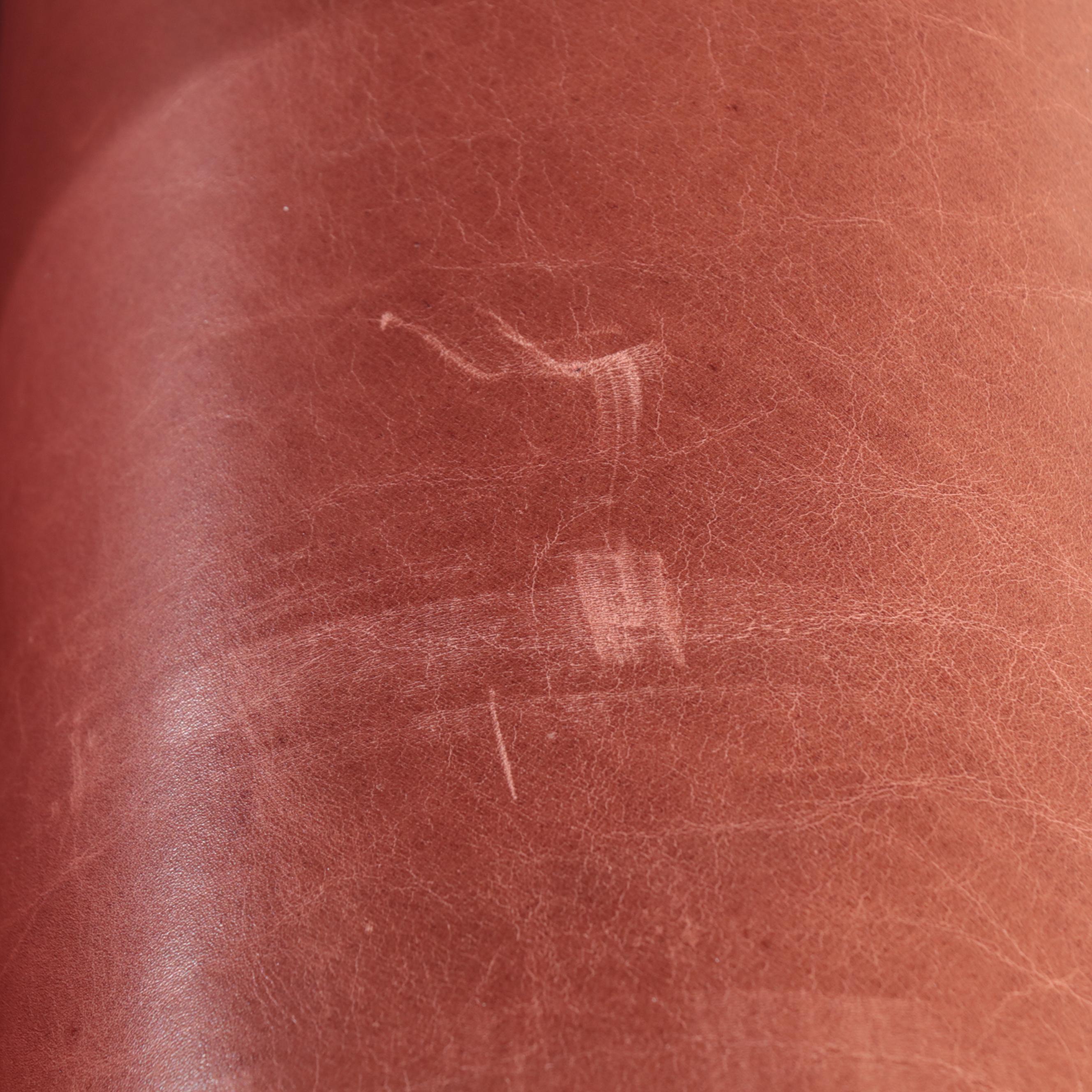 Classic Leather Inc. Mahogany and Leather Easy Armchair