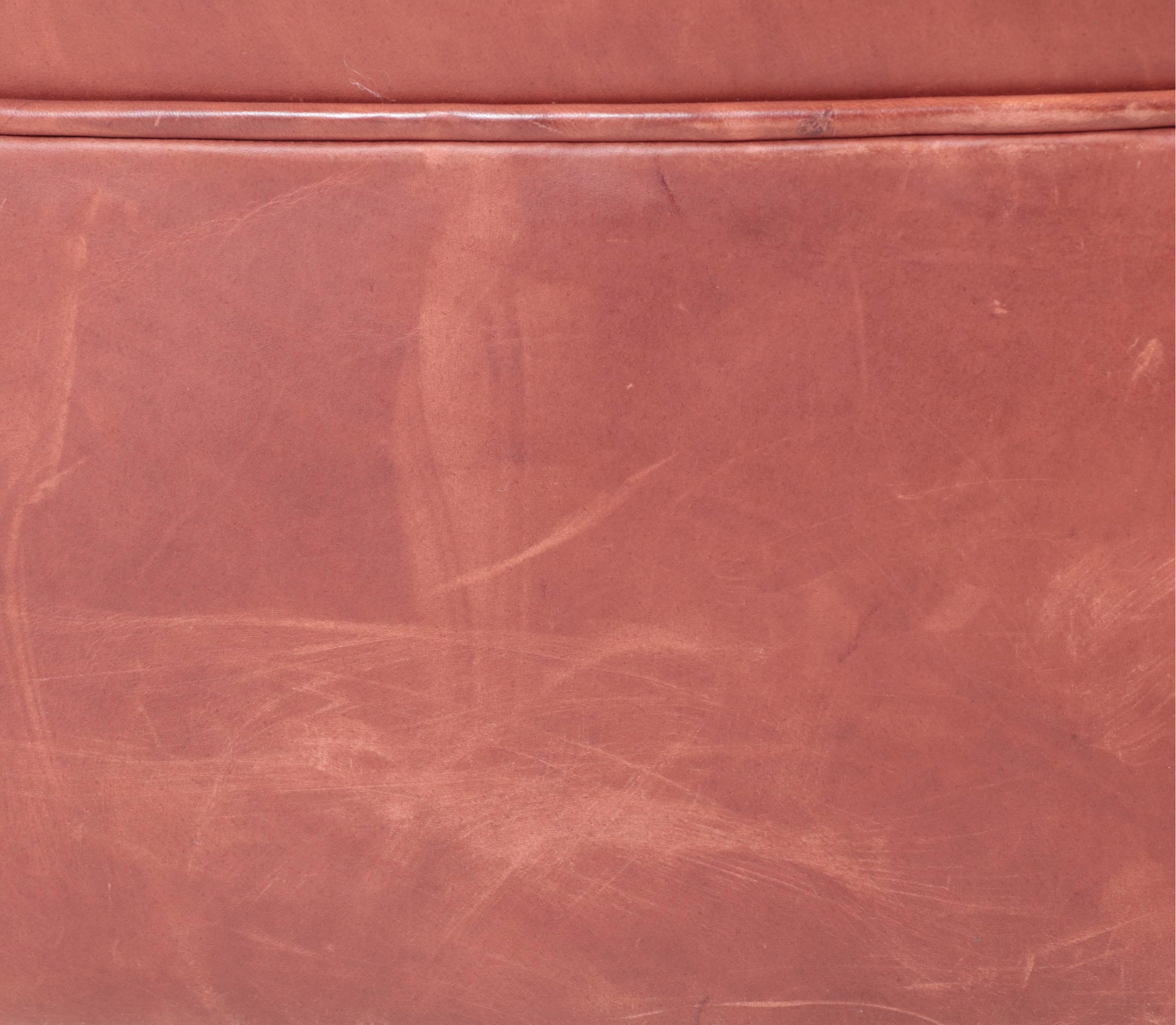 Classic Leather Inc. Mahogany and Leather Easy Armchair