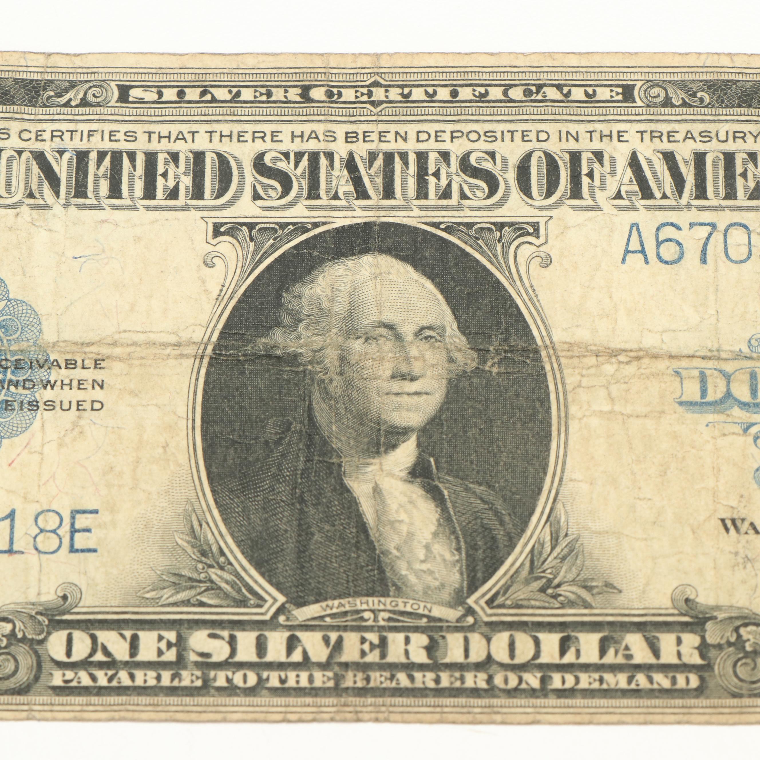 Two 1923 Large Size United States One Dollar Silver Certificates