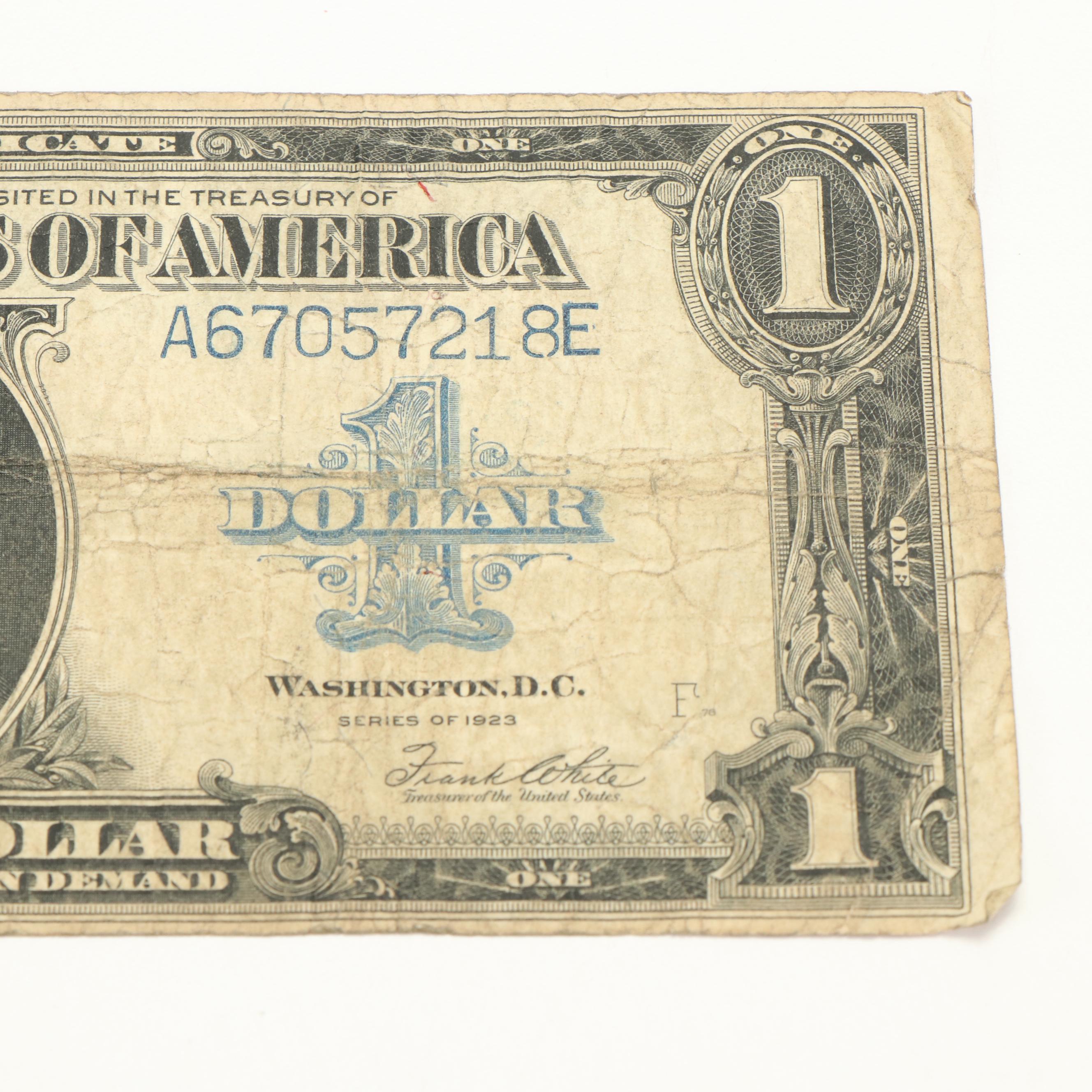 Two 1923 Large Size United States One Dollar Silver Certificates