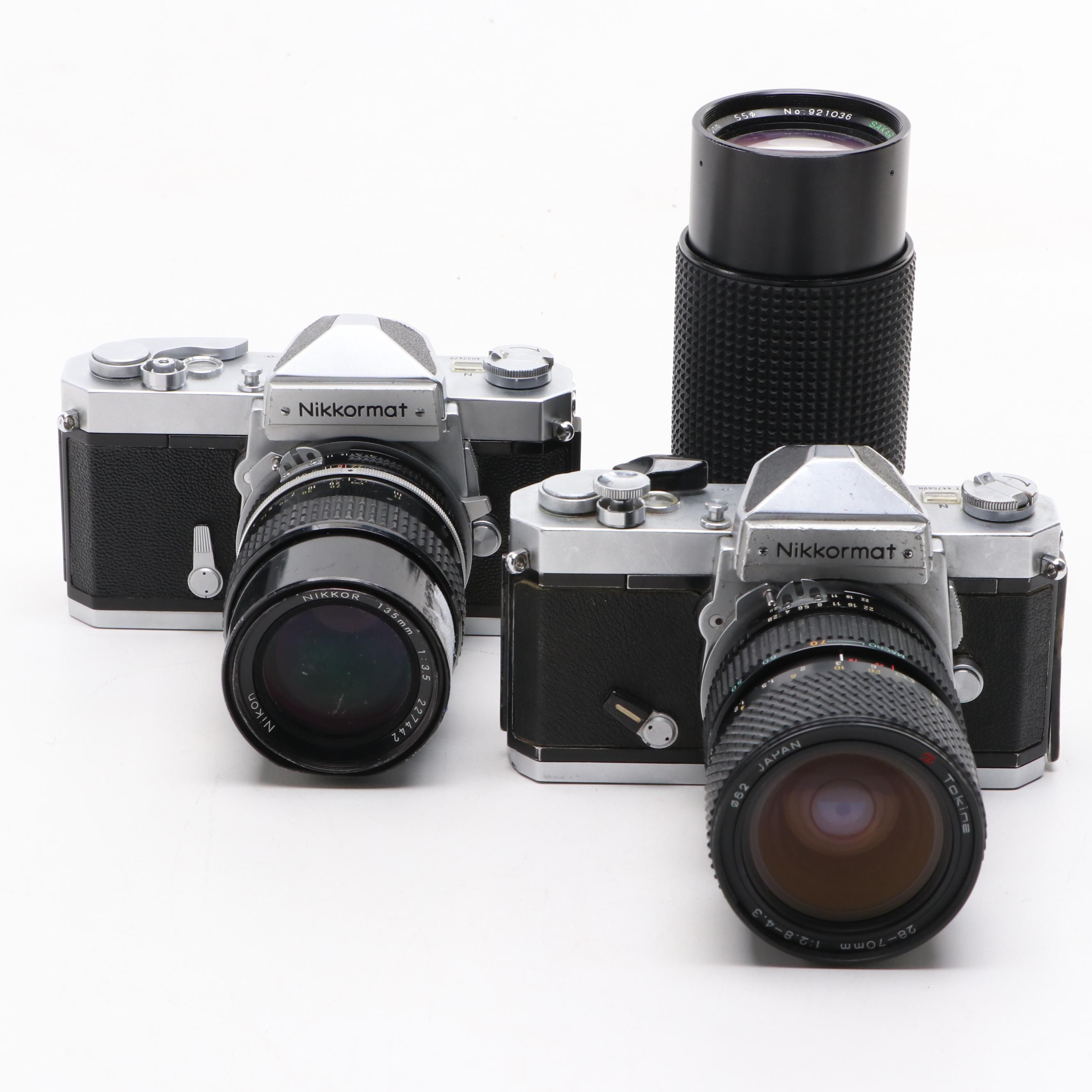 Nikon Nikkormat 35mm Cameras with Nikkor Lenses