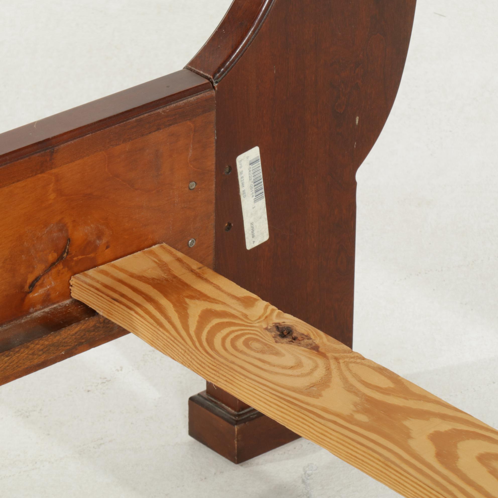 French Empire Style Cherrywood Queen Size Sleigh Bed