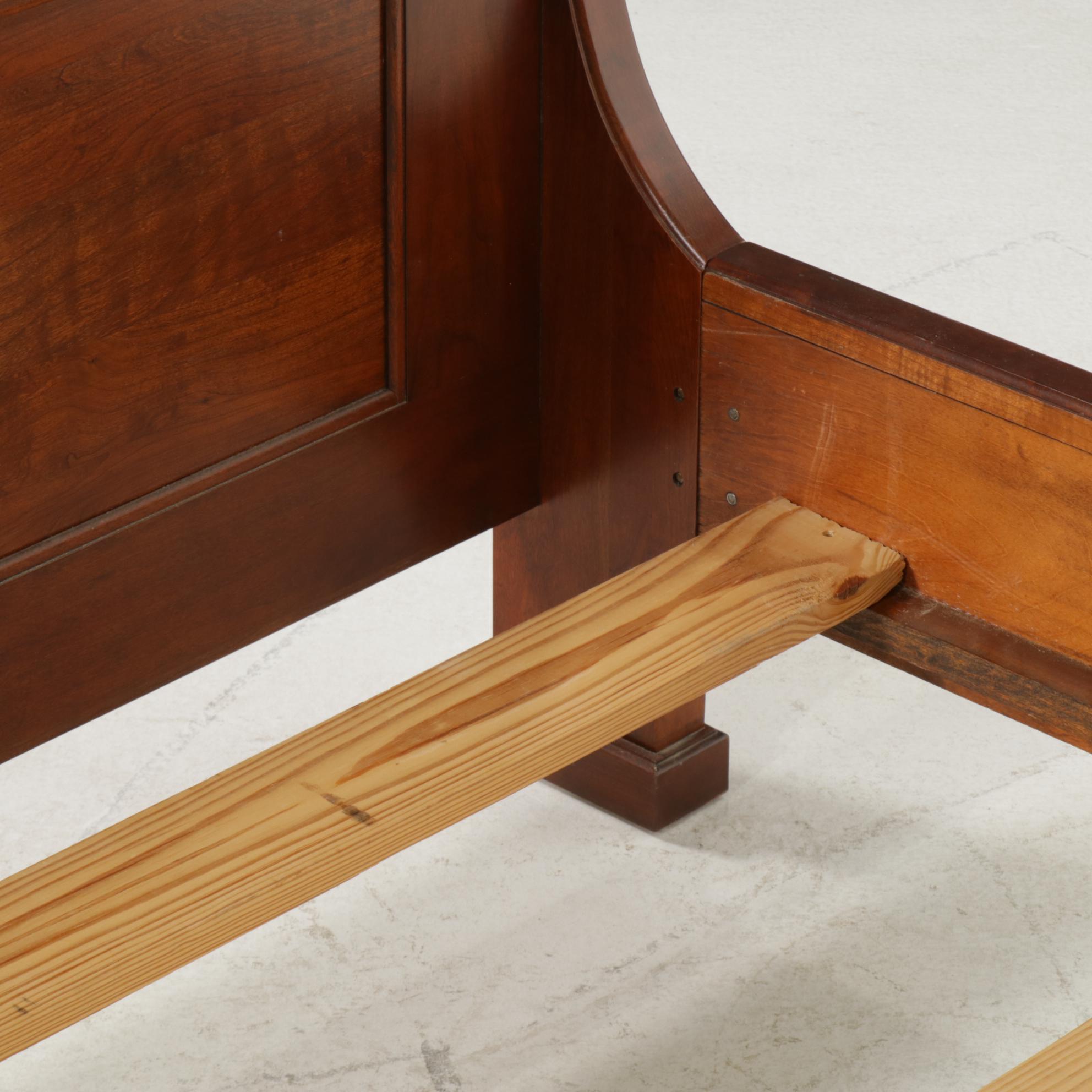 French Empire Style Cherrywood Queen Size Sleigh Bed