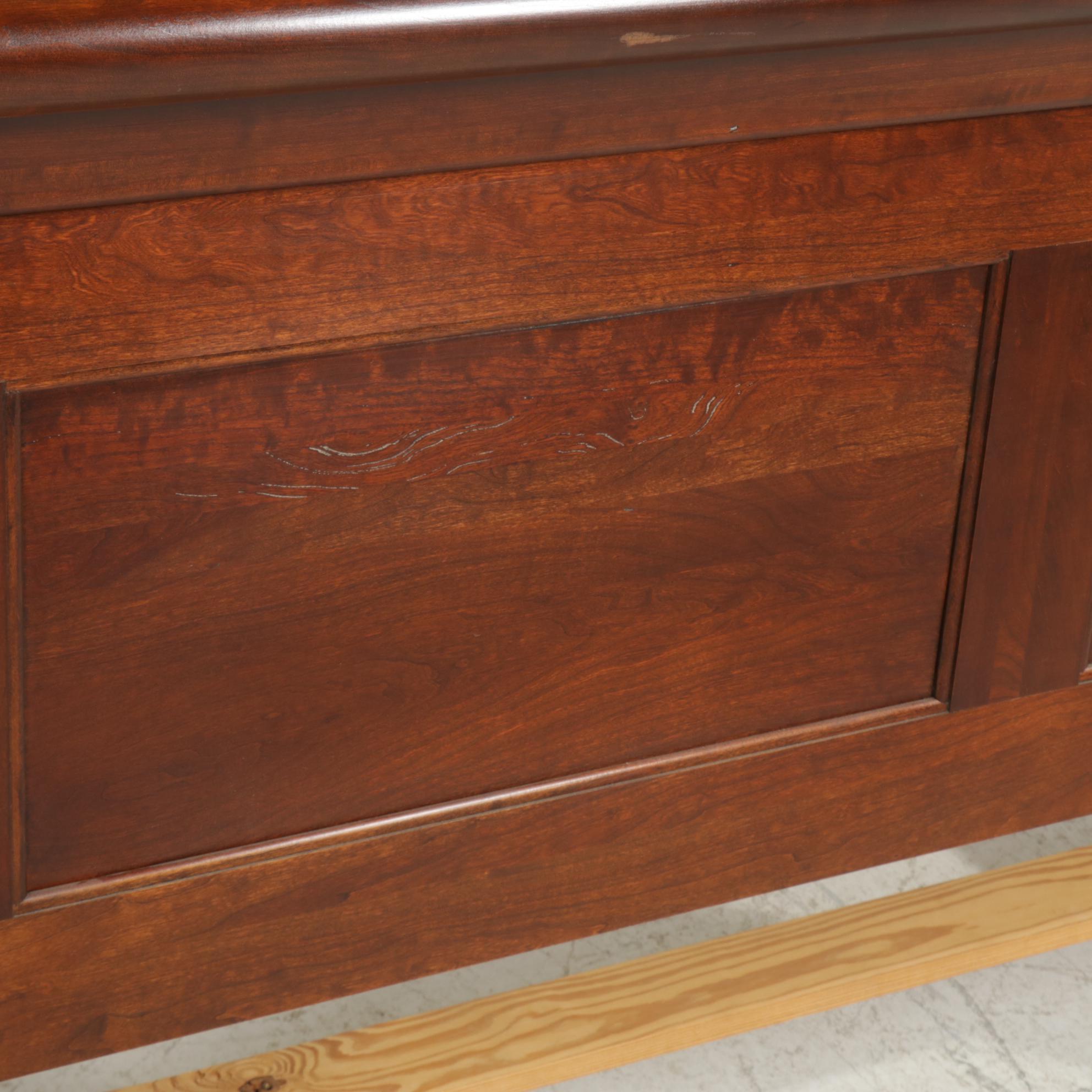 French Empire Style Cherrywood Queen Size Sleigh Bed