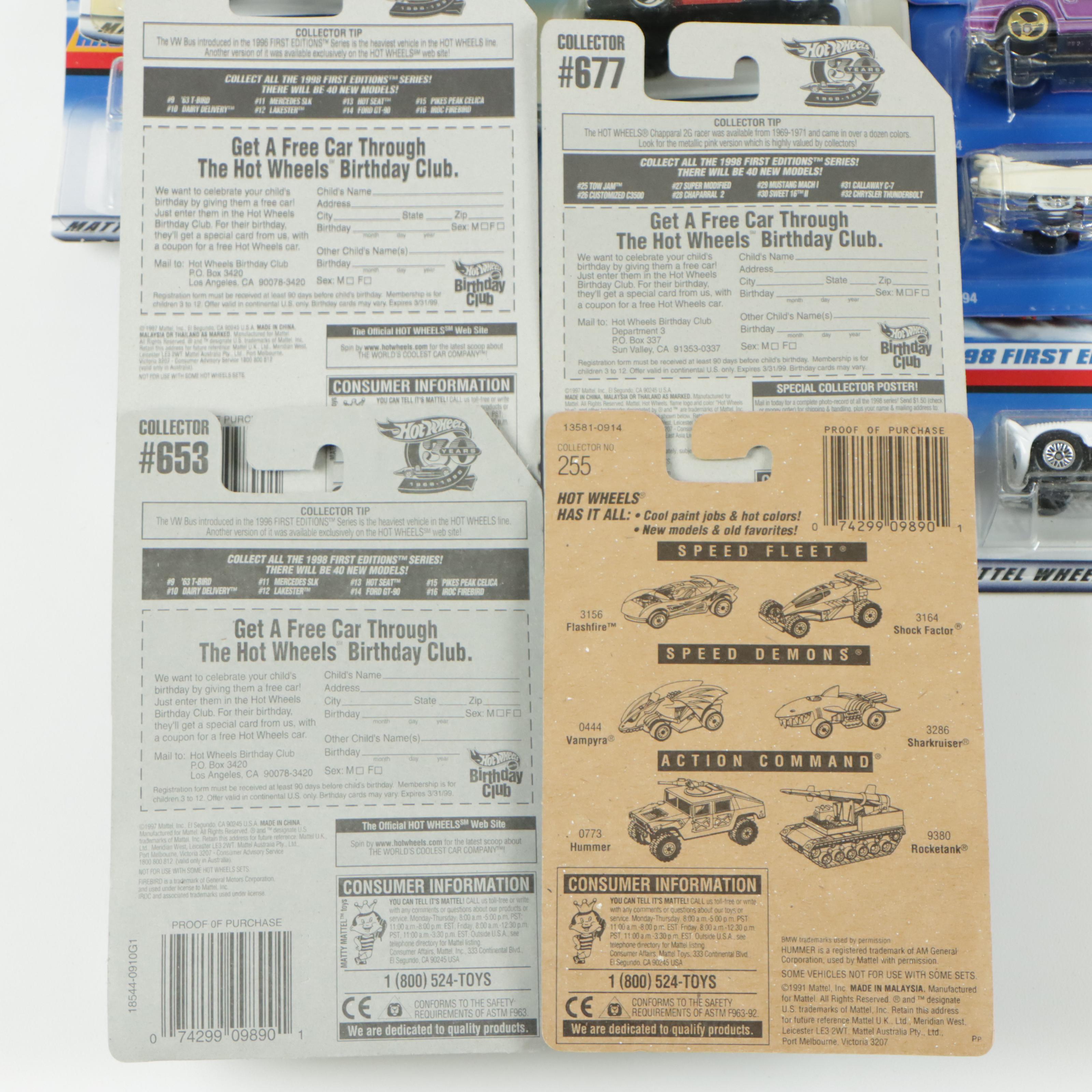 Mattel Hot Wheels 1998 First Editions and Other Hot Wheels Toy Cars