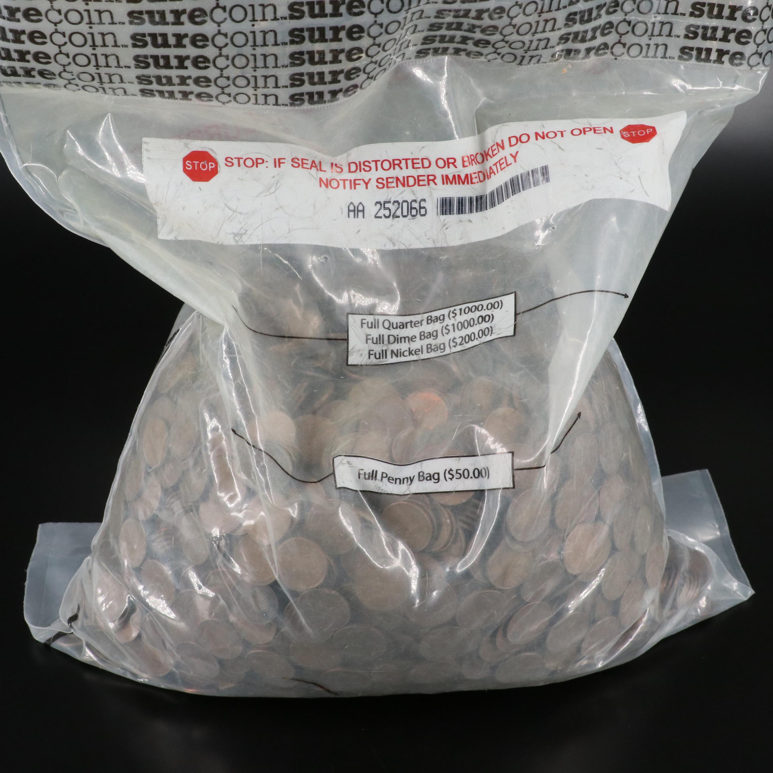 Sealed Bag of 5000 Wheat Cents