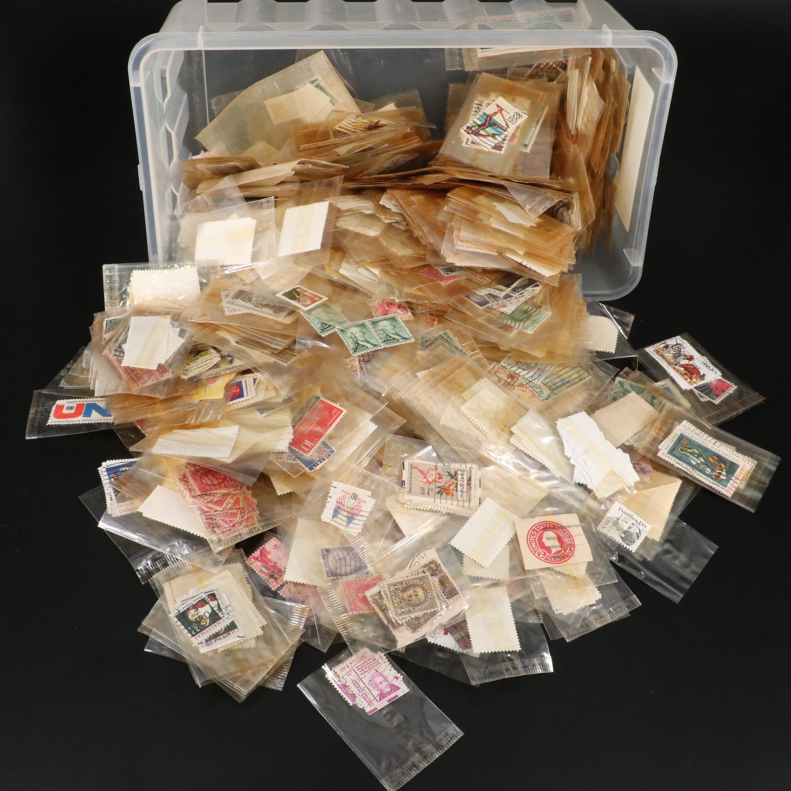 Large Assortment of Single U.S. Postage Stamps