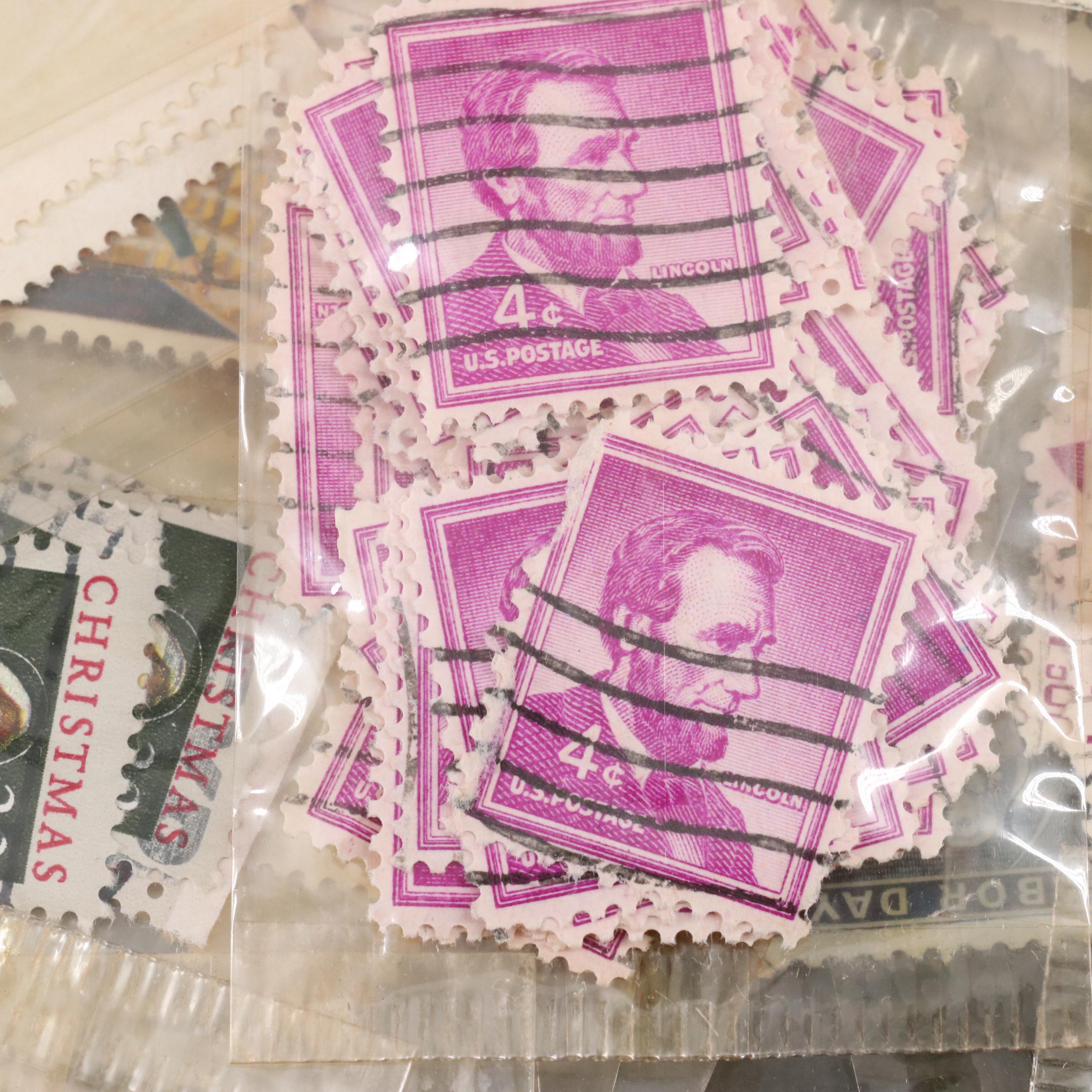 Large Assortment of Single U.S. Postage Stamps