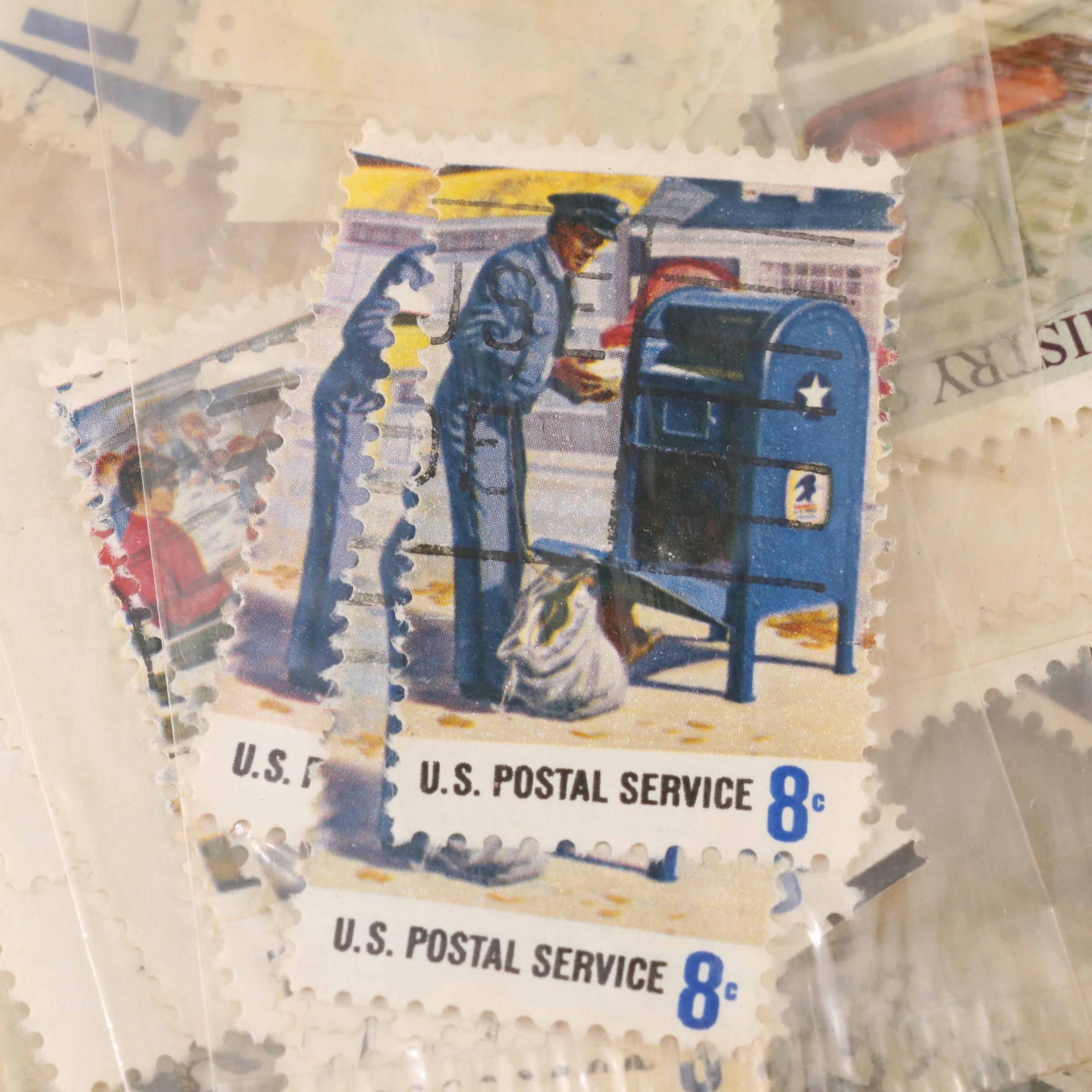 Large Assortment of Single U.S. Postage Stamps