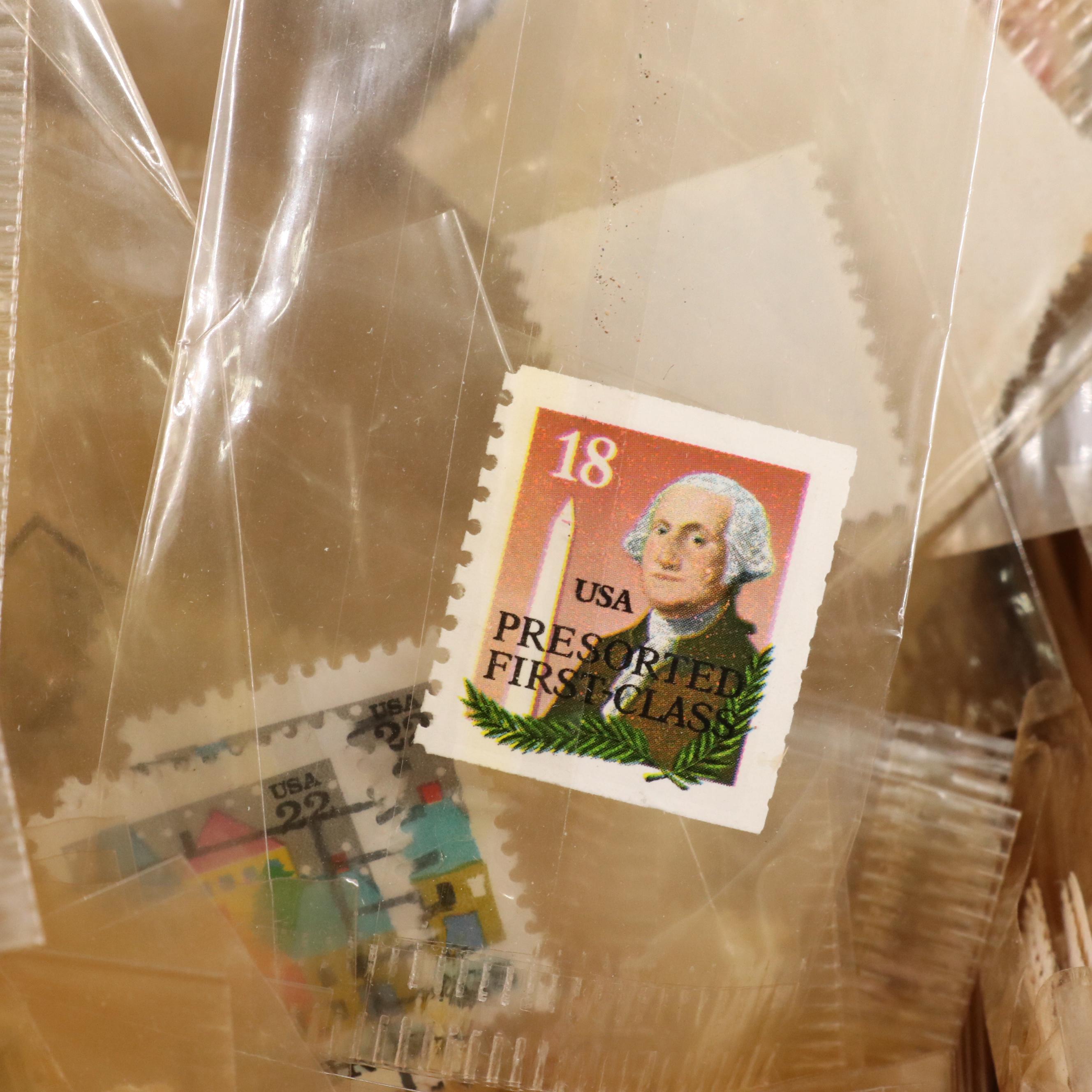 Large Assortment of Single U.S. Postage Stamps