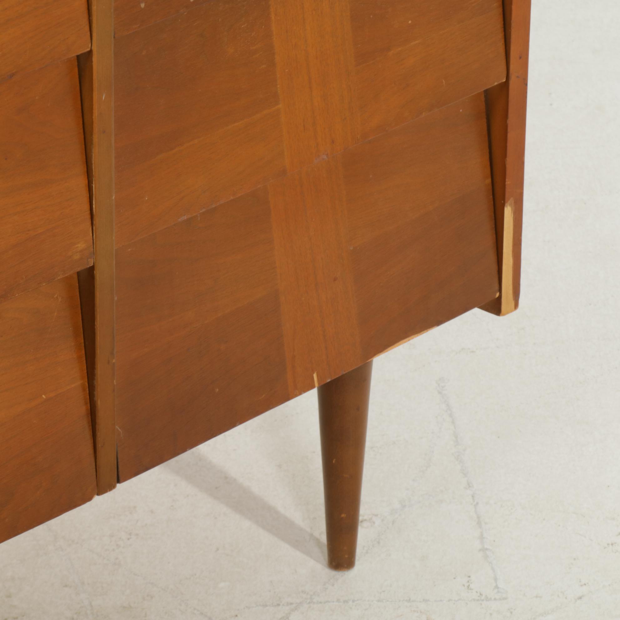 Ward Mid Century Modern "Baby Steps" Walnut Dresser and Nightstand EBTH