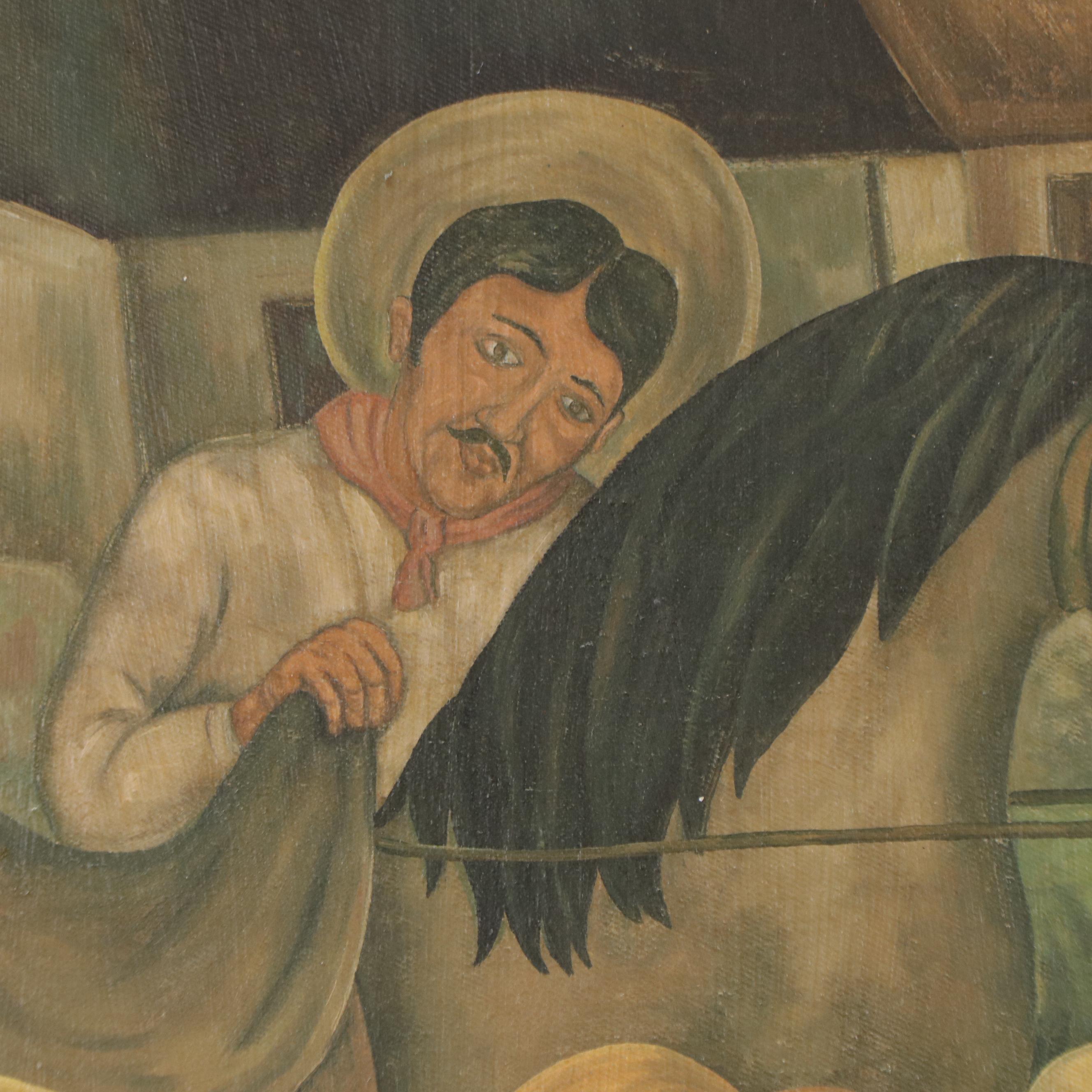 Oil Painting After Eduardo Abela "Guajiros"