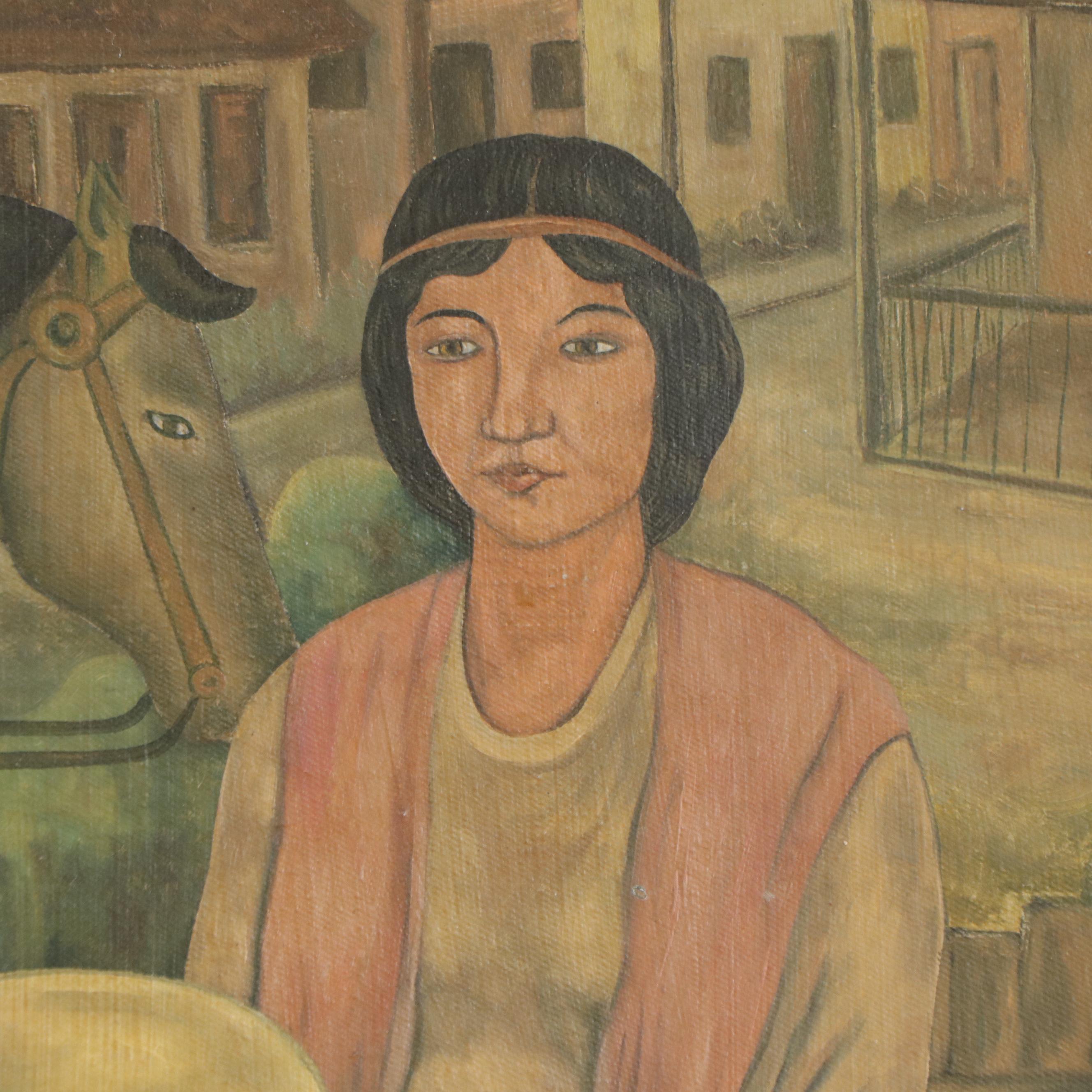 Oil Painting After Eduardo Abela "Guajiros"