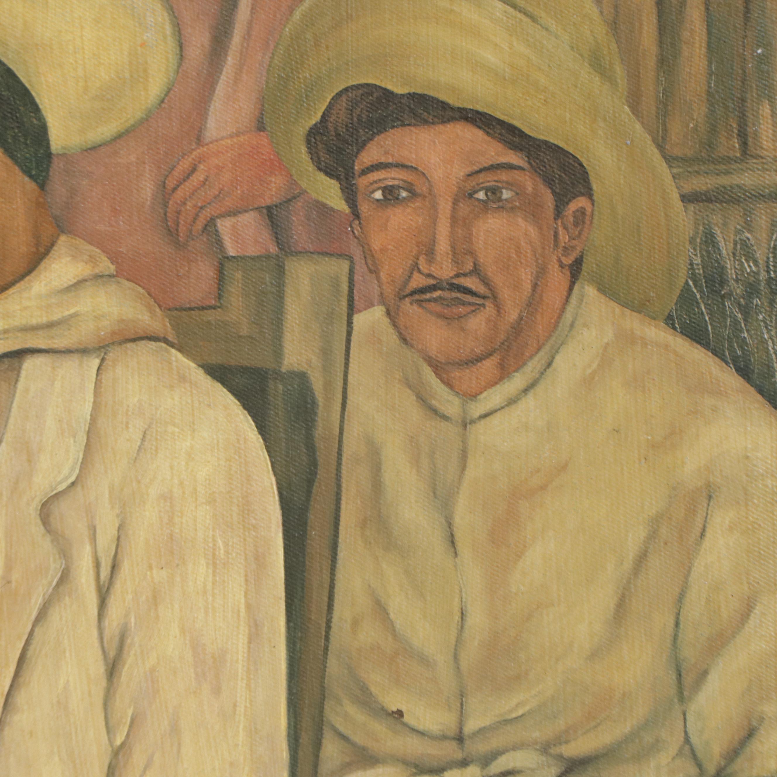 Oil Painting After Eduardo Abela "Guajiros"