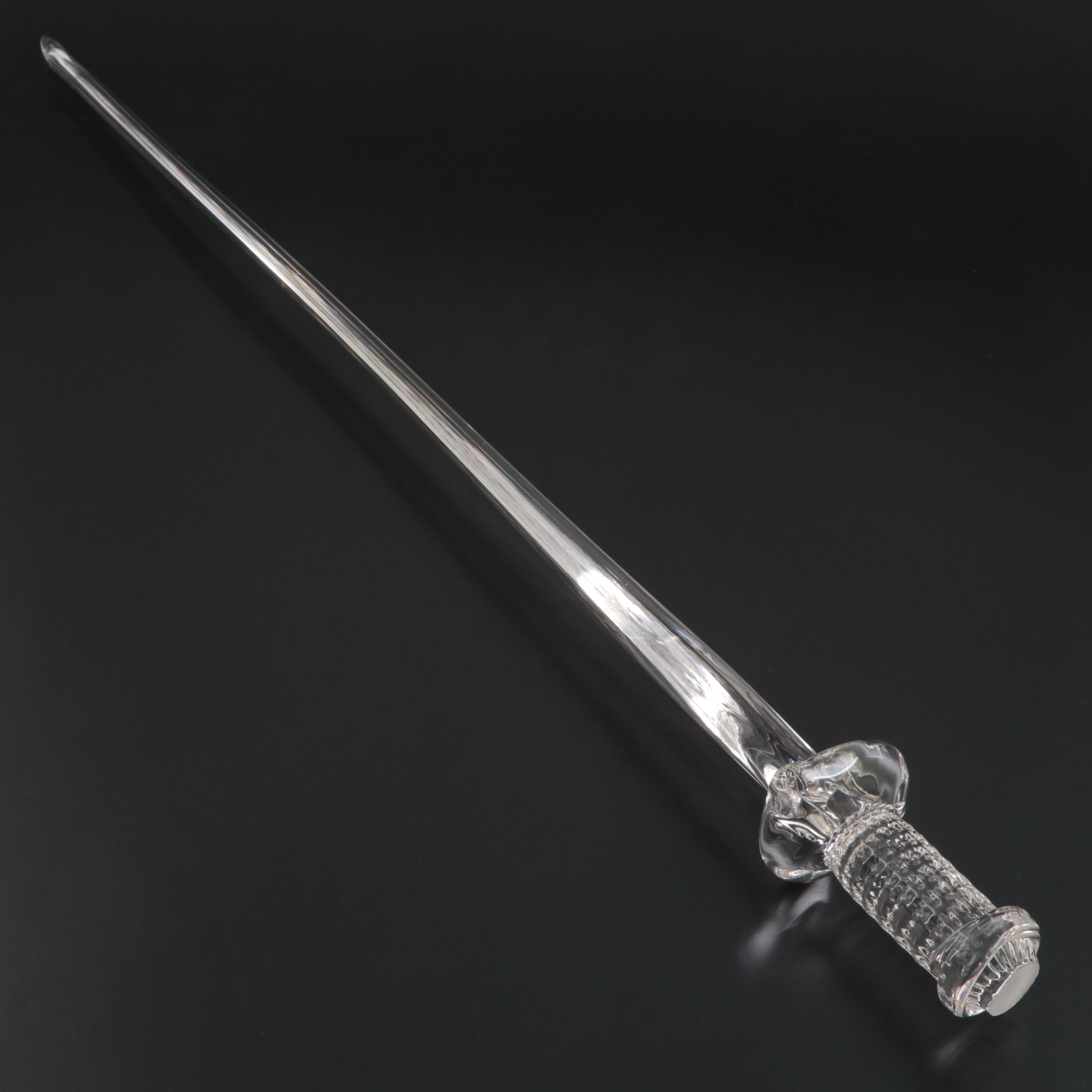 Handcrafted Clear Studio Art Glass Sword Sculpture