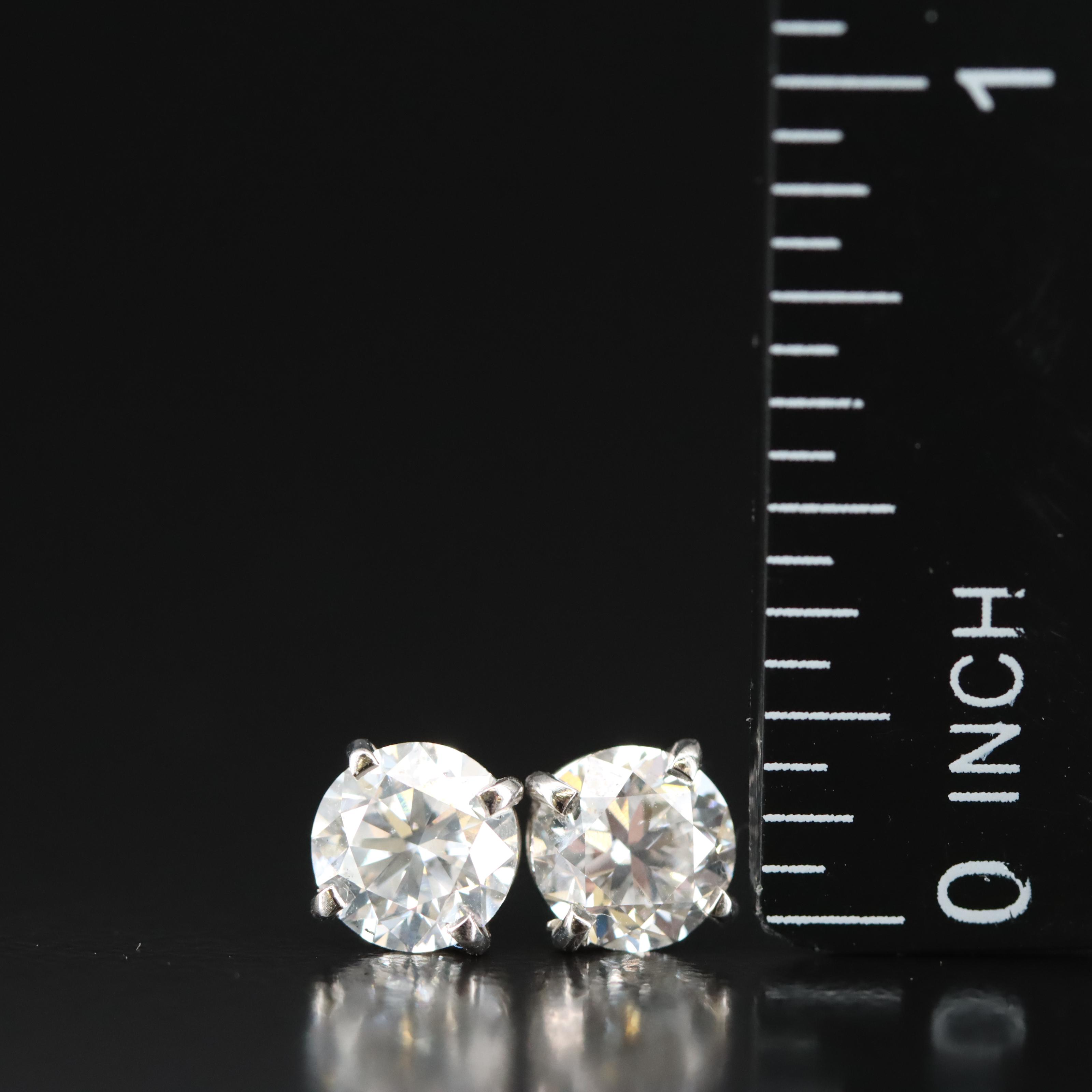 Platinum 2.00 CTW Diamond Stud Earrings with GIA eReports