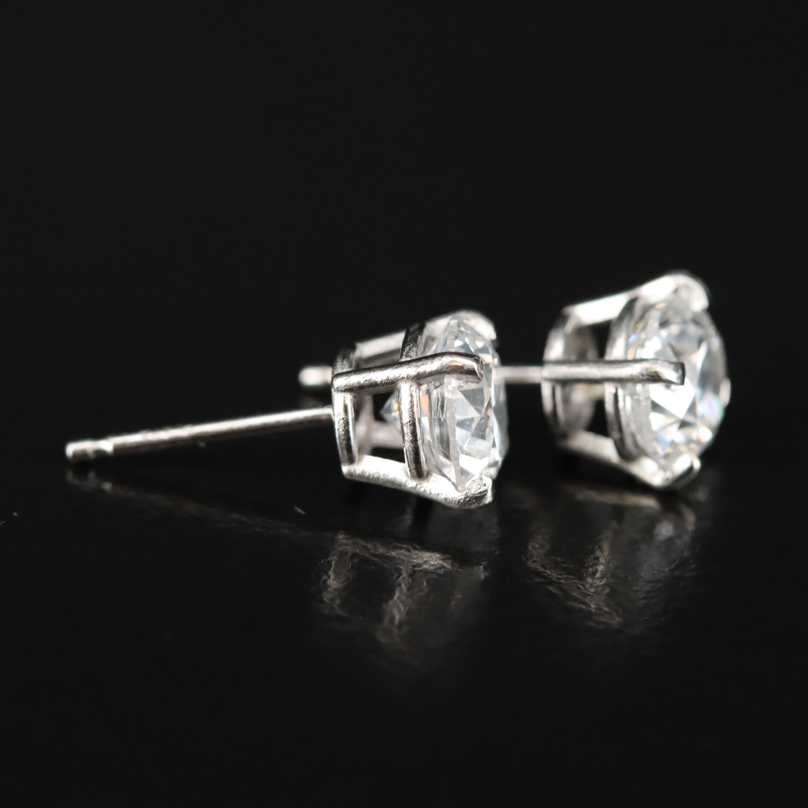 Platinum 2.00 CTW Diamond Stud Earrings with GIA eReports