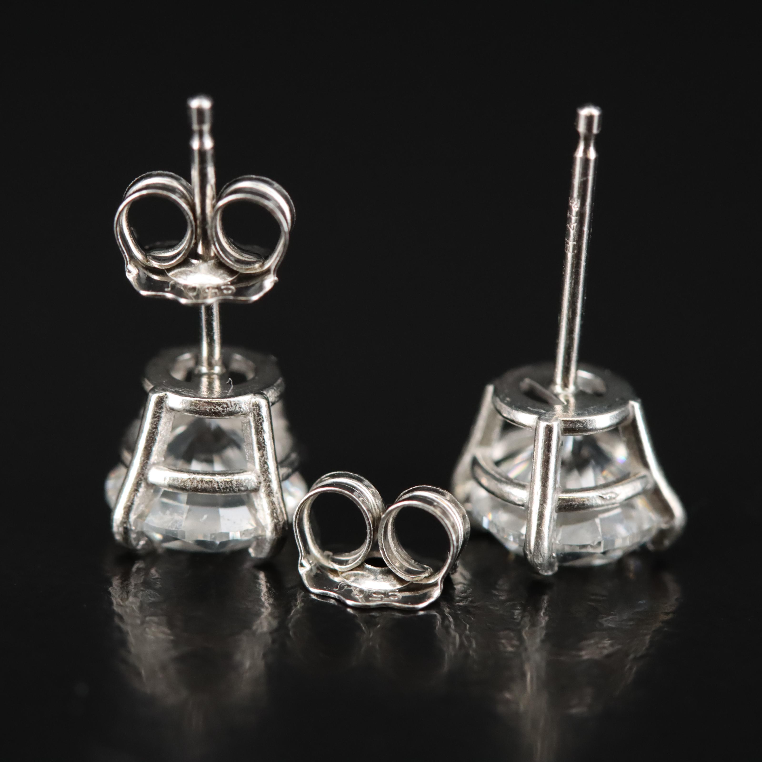 Platinum 2.00 CTW Diamond Stud Earrings with GIA eReports