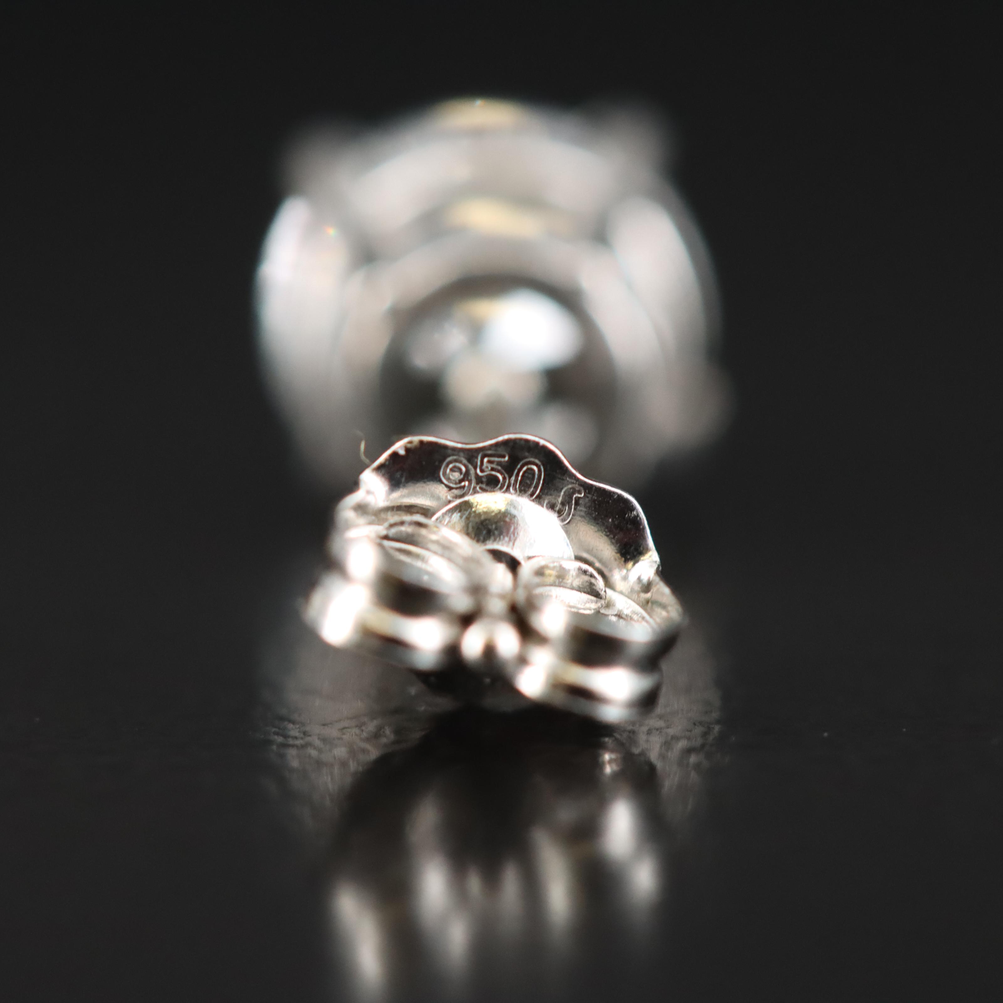 Platinum 2.00 CTW Diamond Stud Earrings with GIA eReports