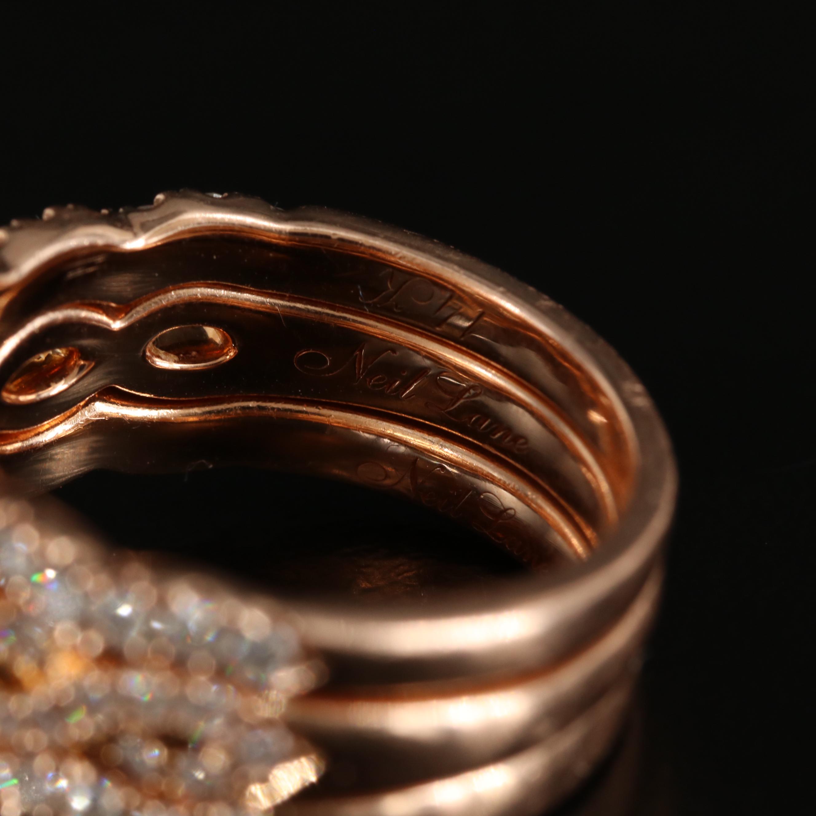 Neil Lane 14K Rose Gold Morganite and Diamond Ring Trio